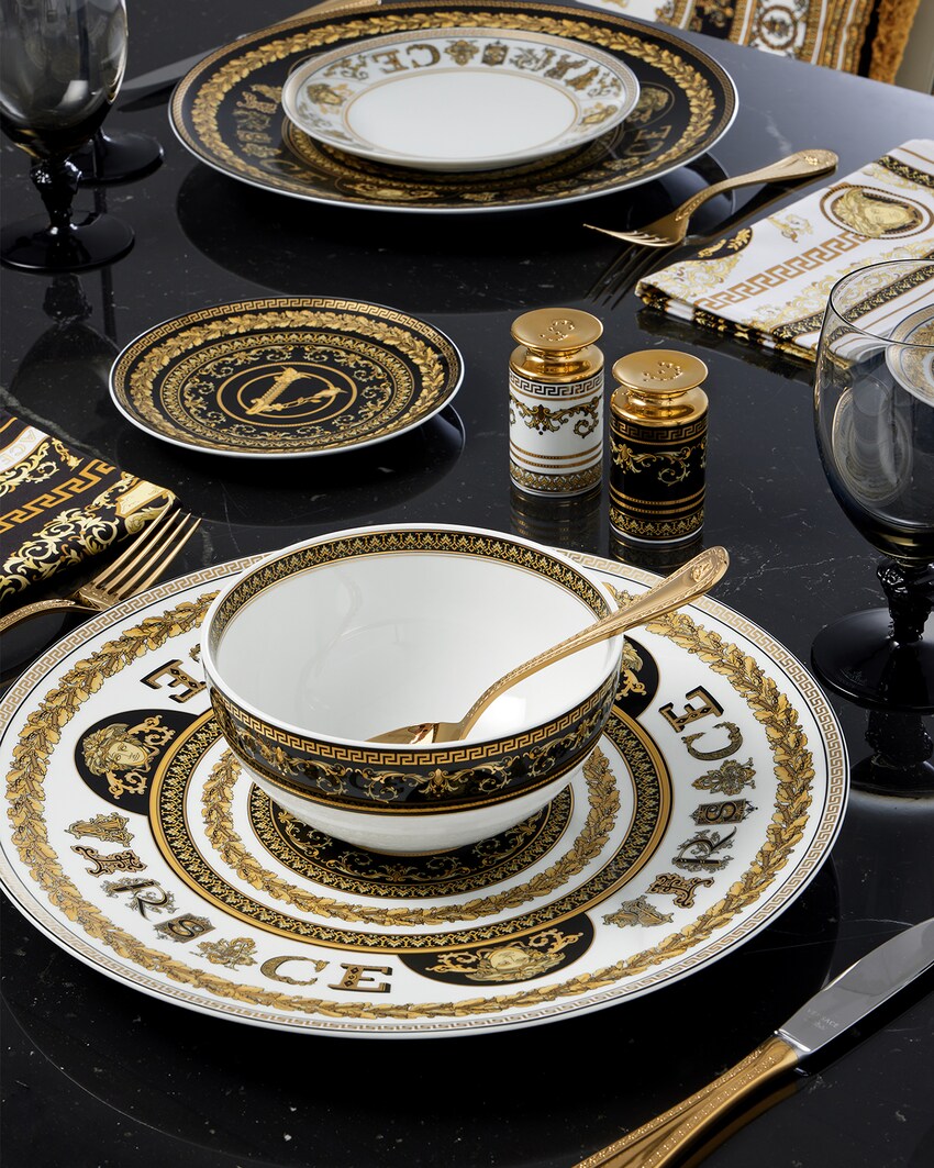 Versace Home Virtus Gala Black Bowl White+Gold+Black 2
