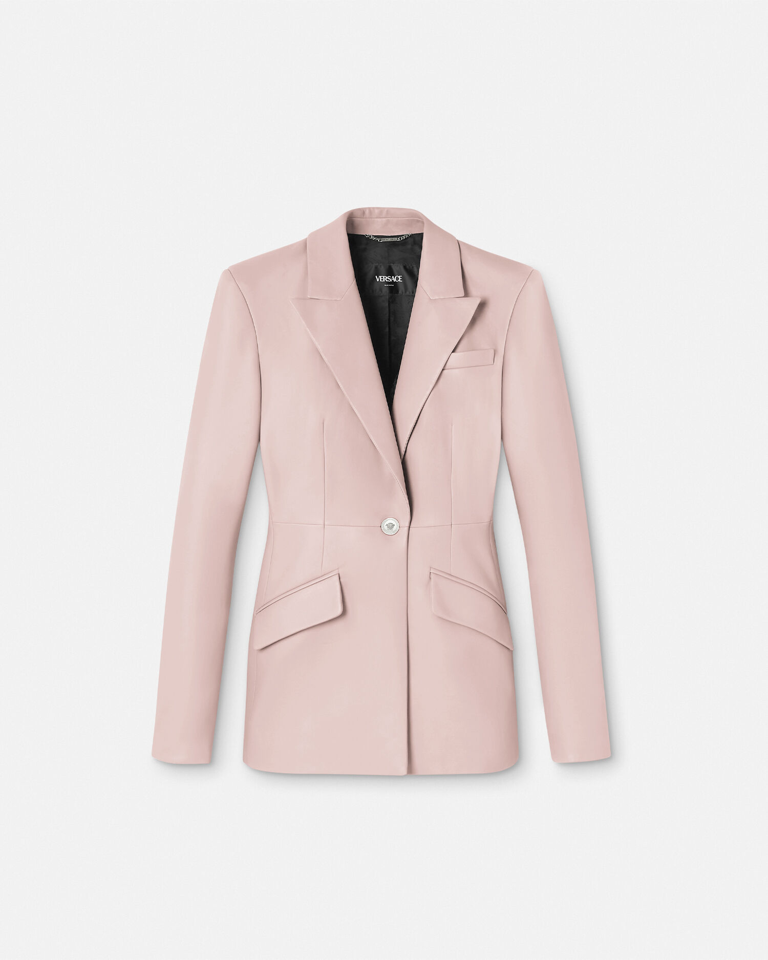 Versace Leather Single Breasted Blazer female Light Pink 42