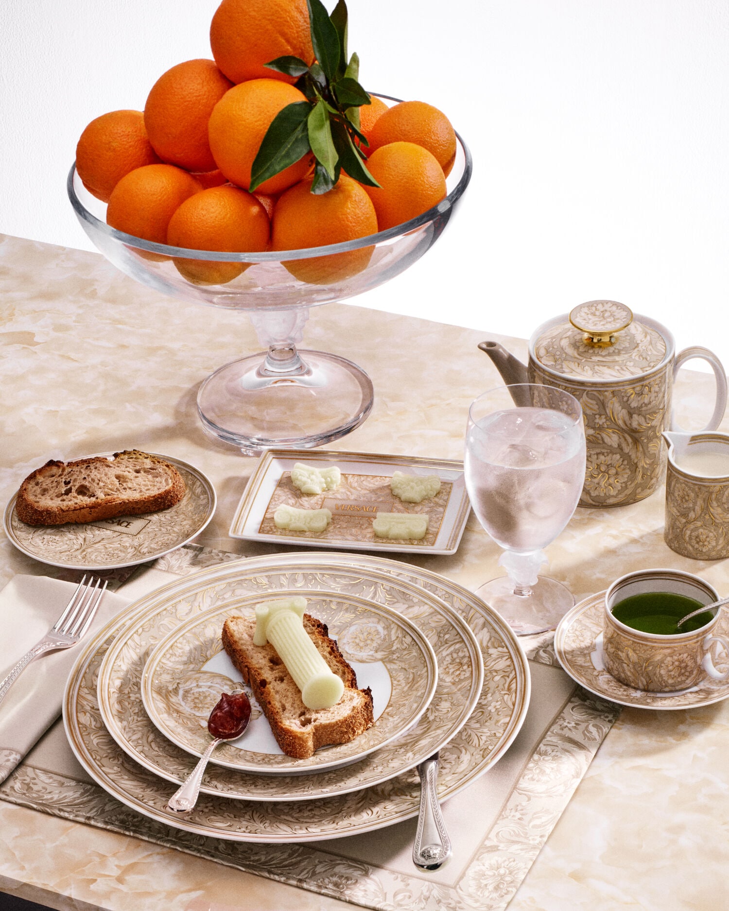 Barocco Beige Tea Cup & Saucer