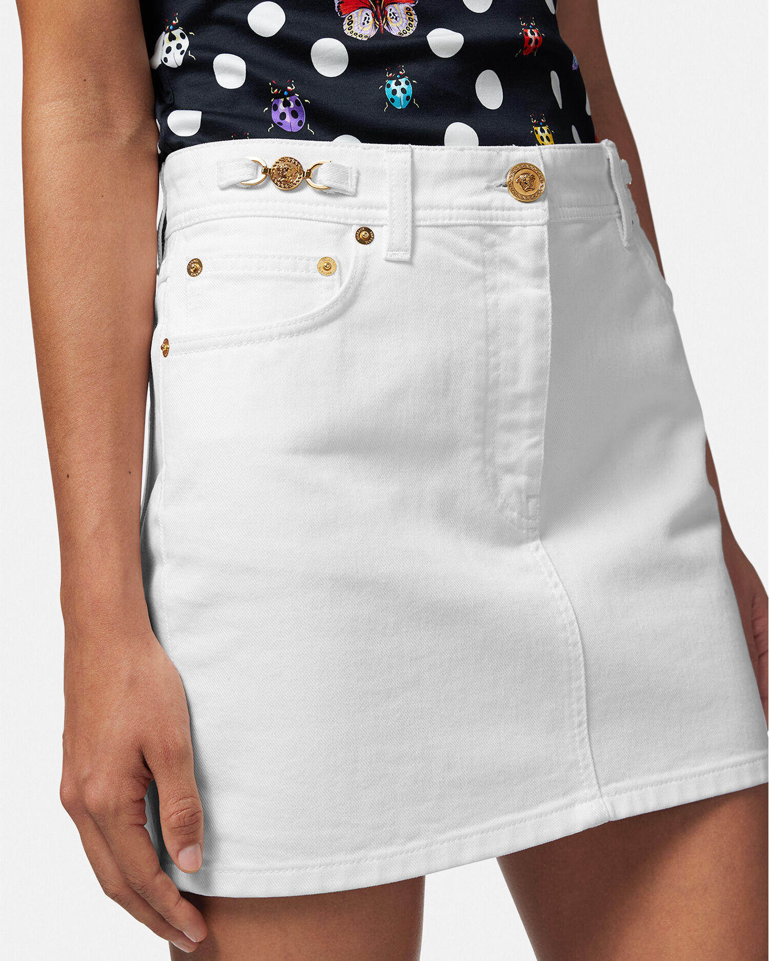 White denim shop mini skirt