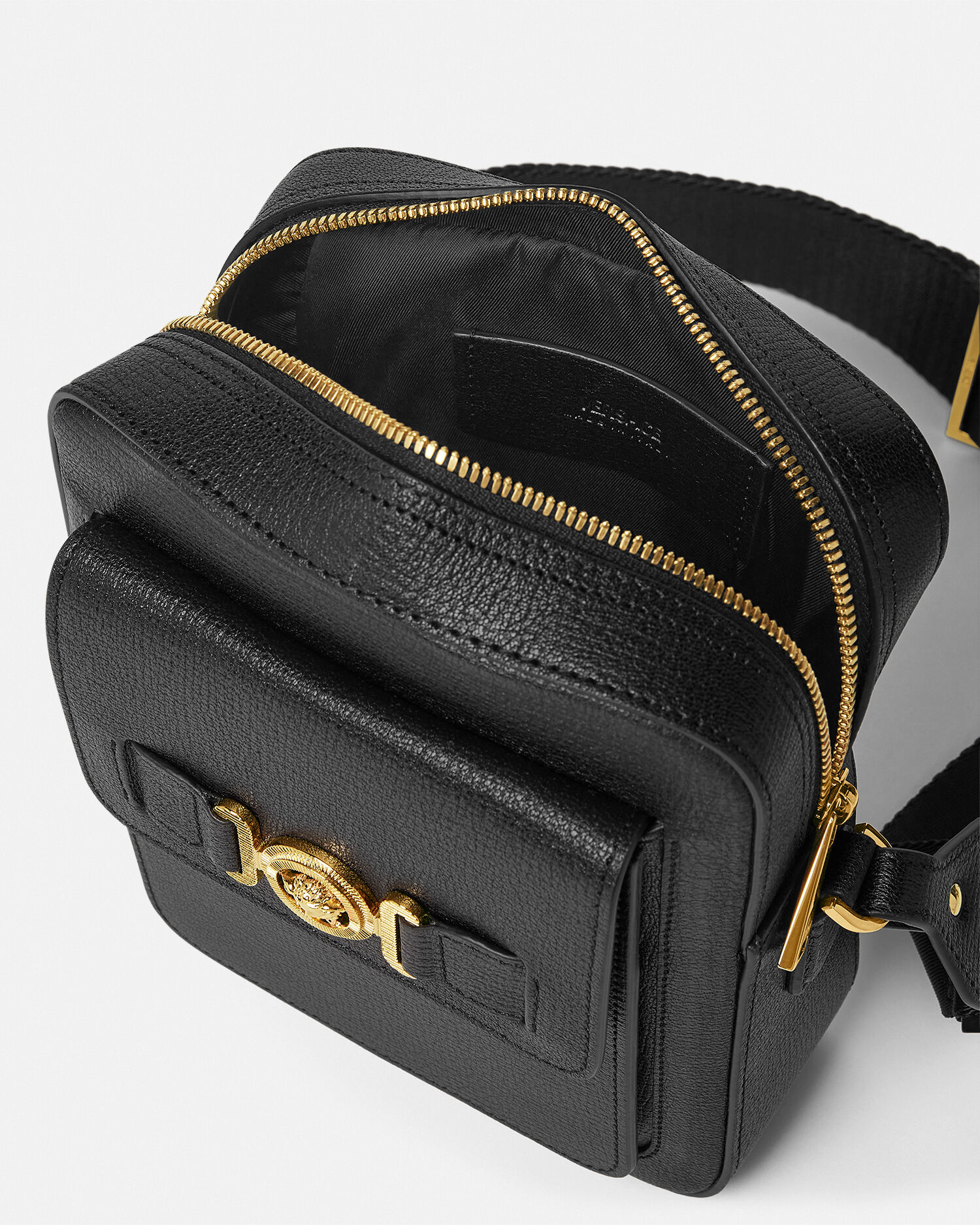 Medusa Biggie Leather Crossbody Bag