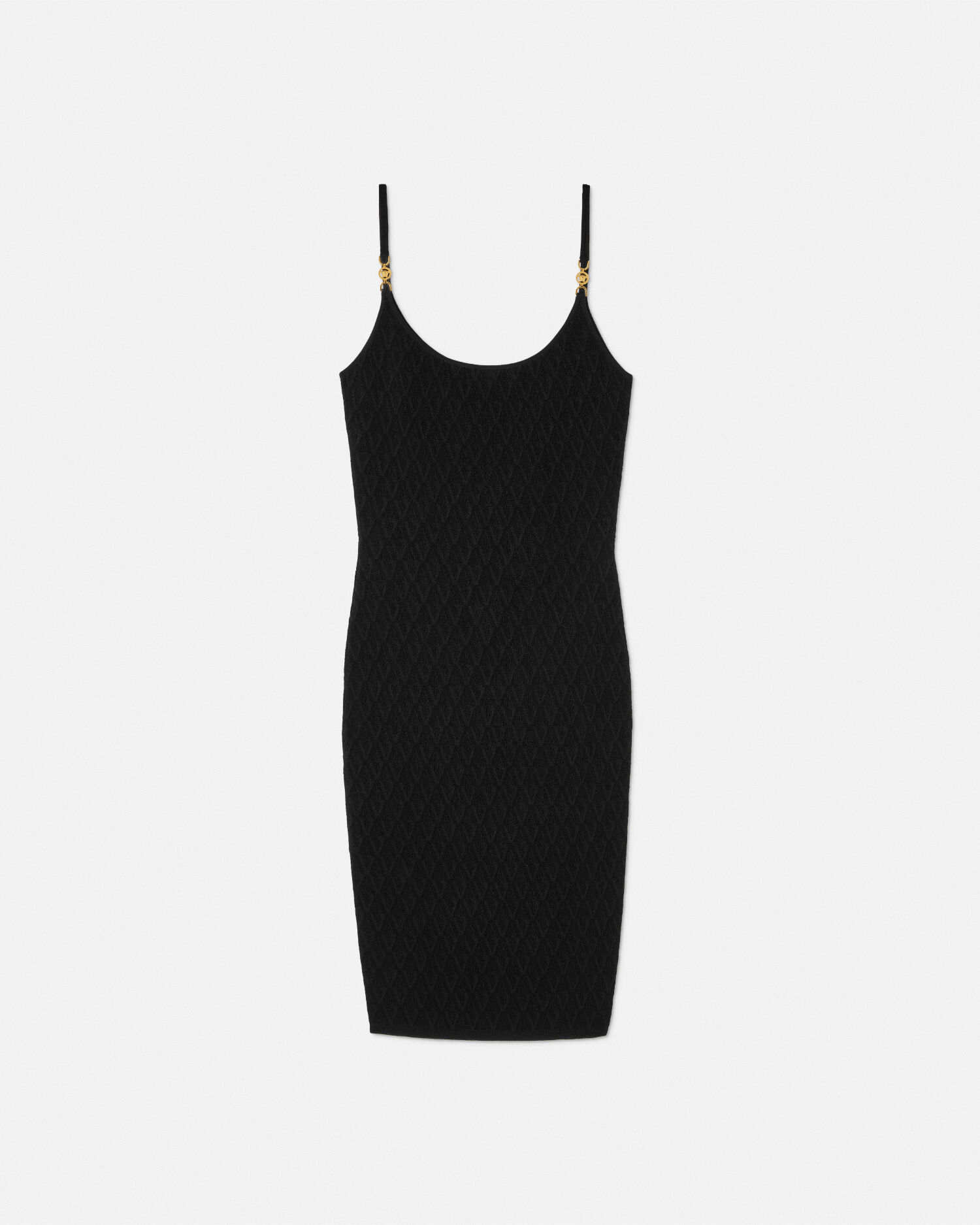 Jacquard Stretch Viscose Fitted Knit Mini Dress | VERSACE US