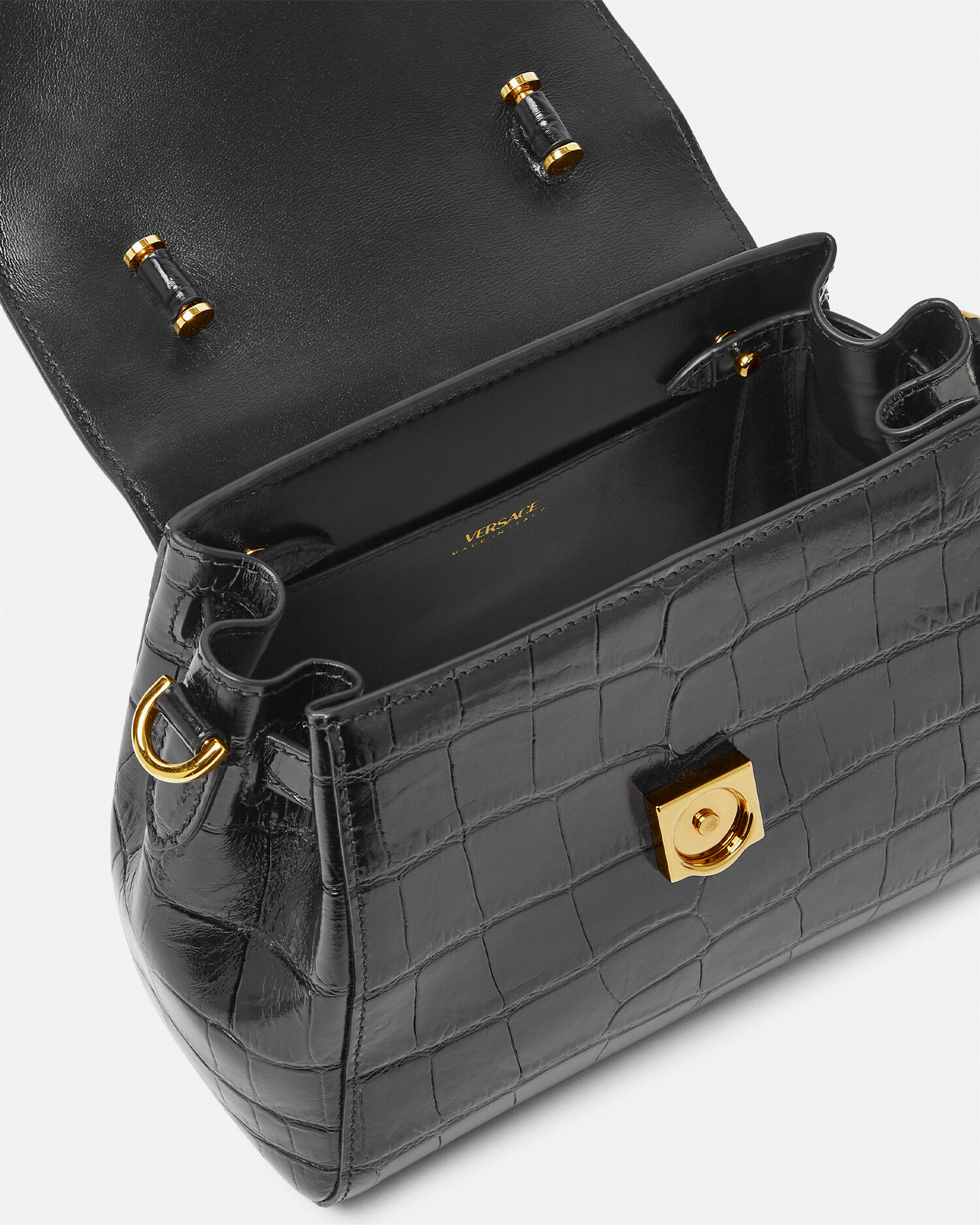 Versace black and gold bag shop