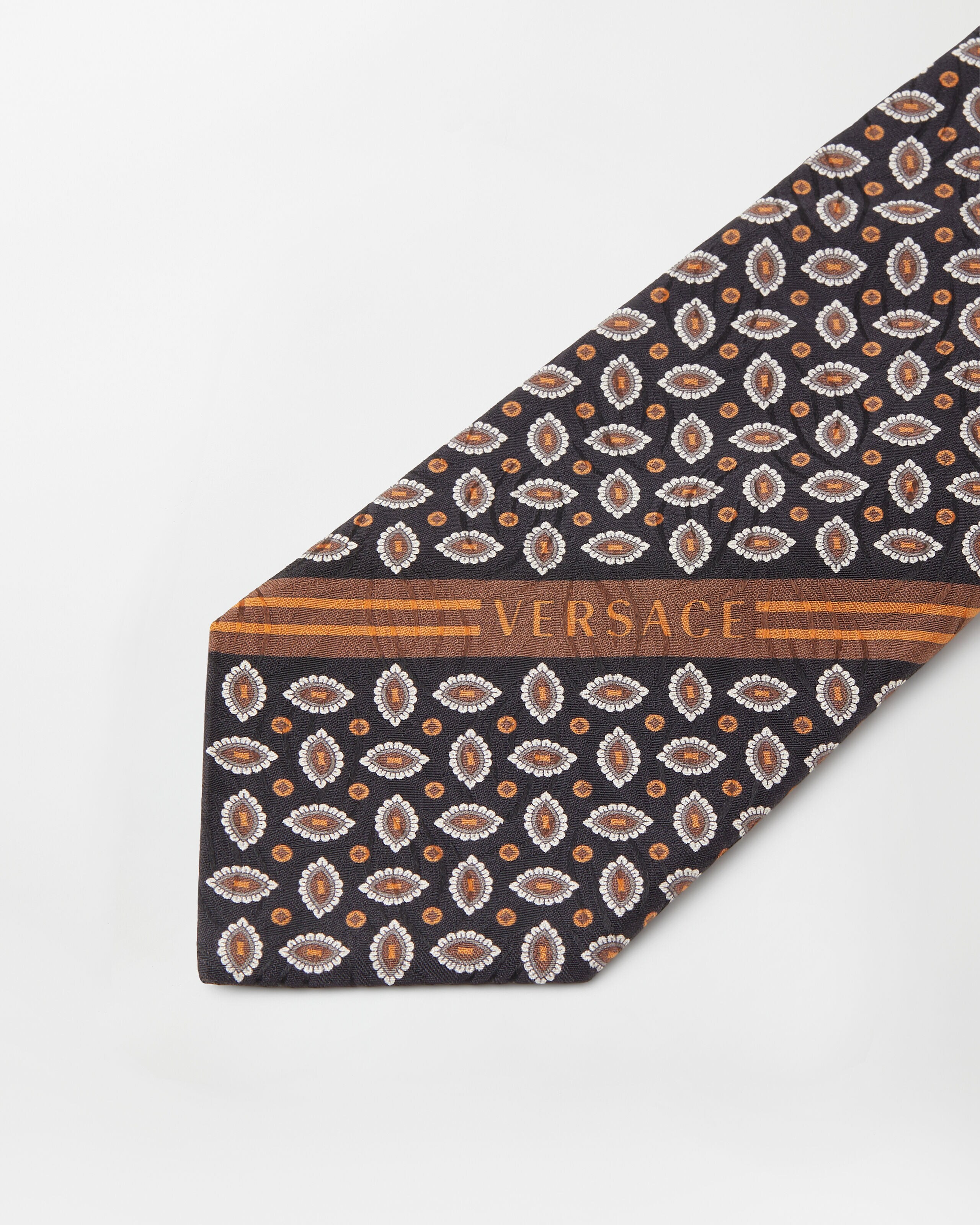Printed Jacquard Silk Tie Print | VERSACE US