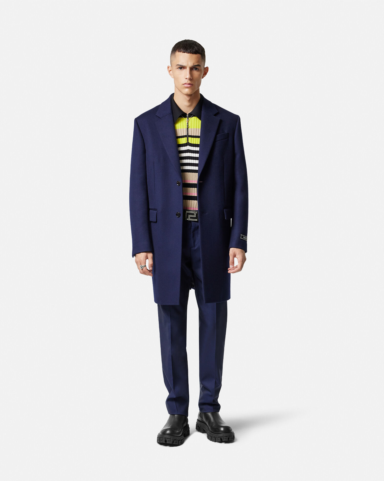 Versace blue coat cheap