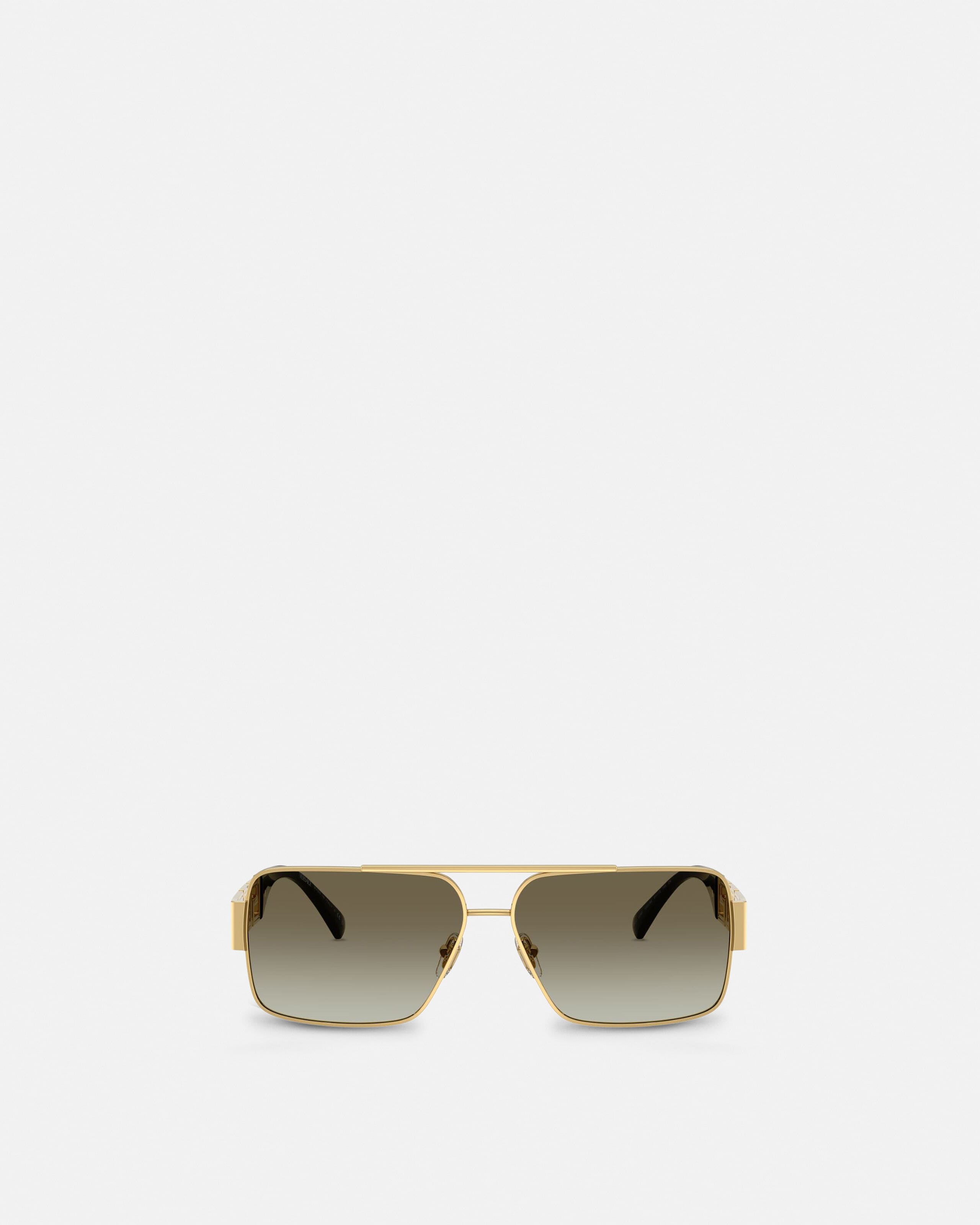Greca Navigator Sunglasses Black,Gold | VERSACE US