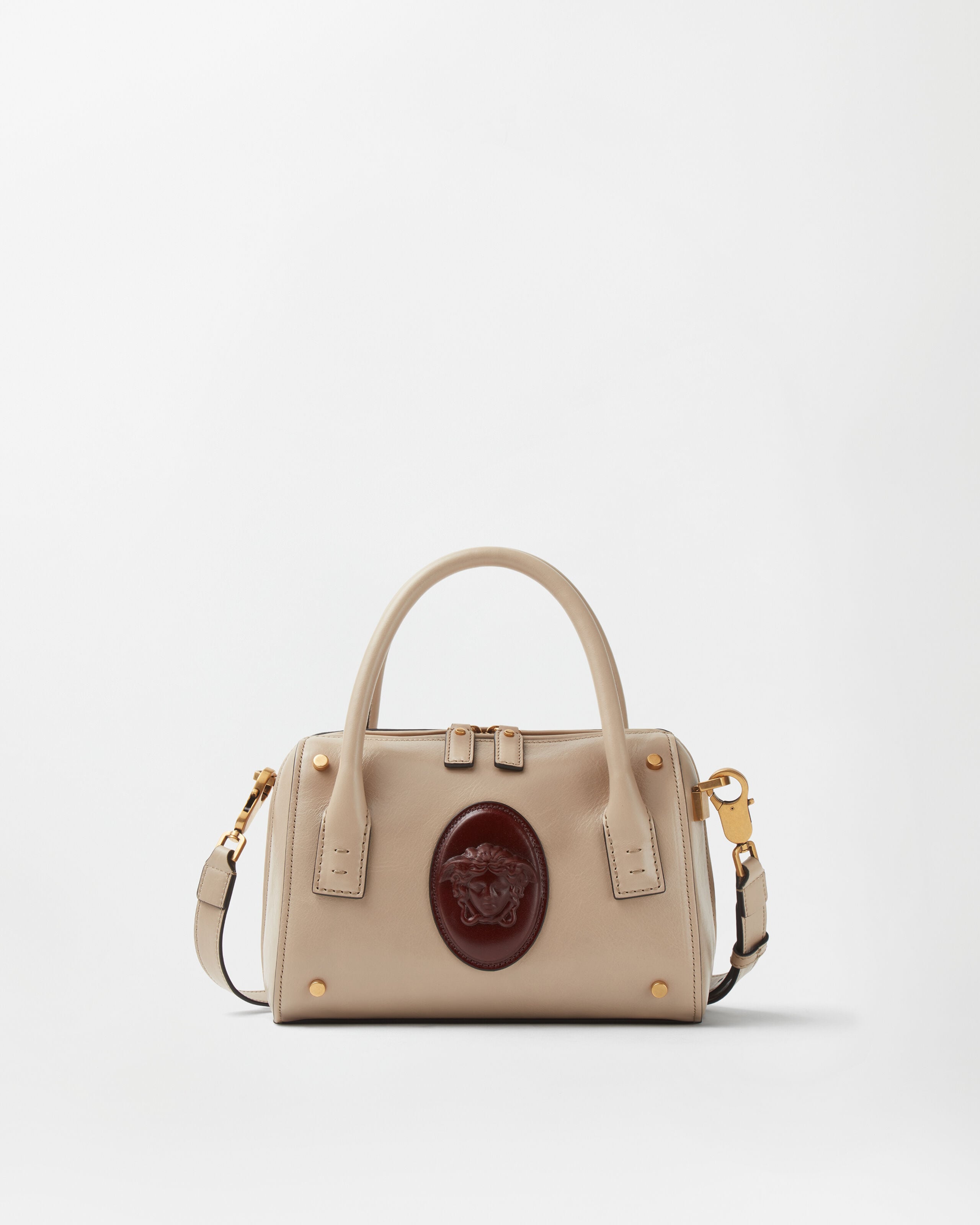 Versace roomy small leather boston bag