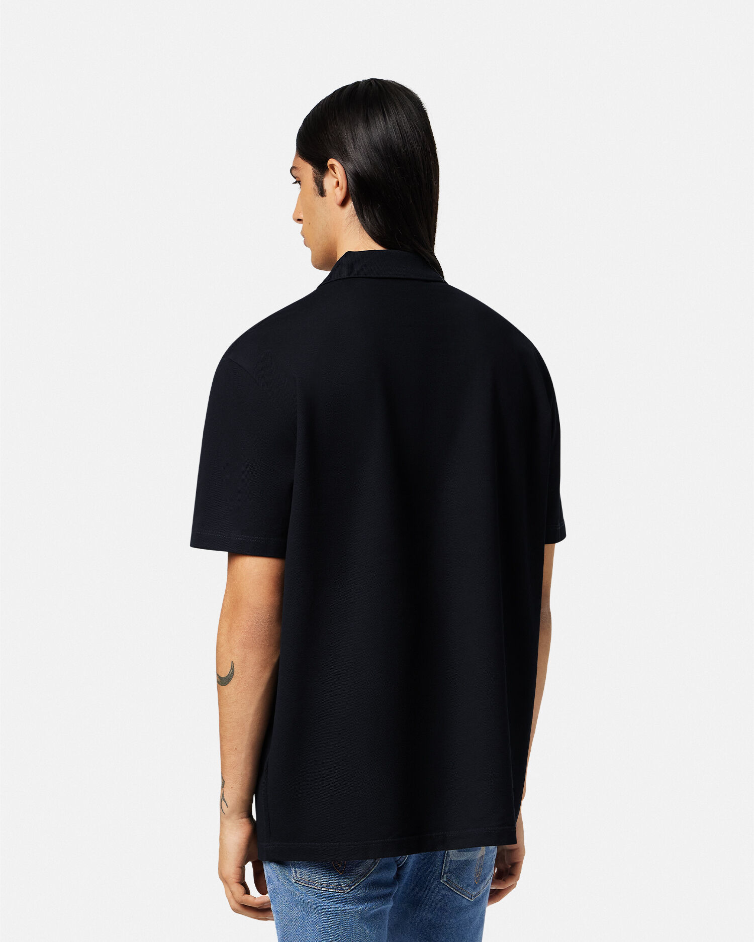 Versace black polo shirt deals