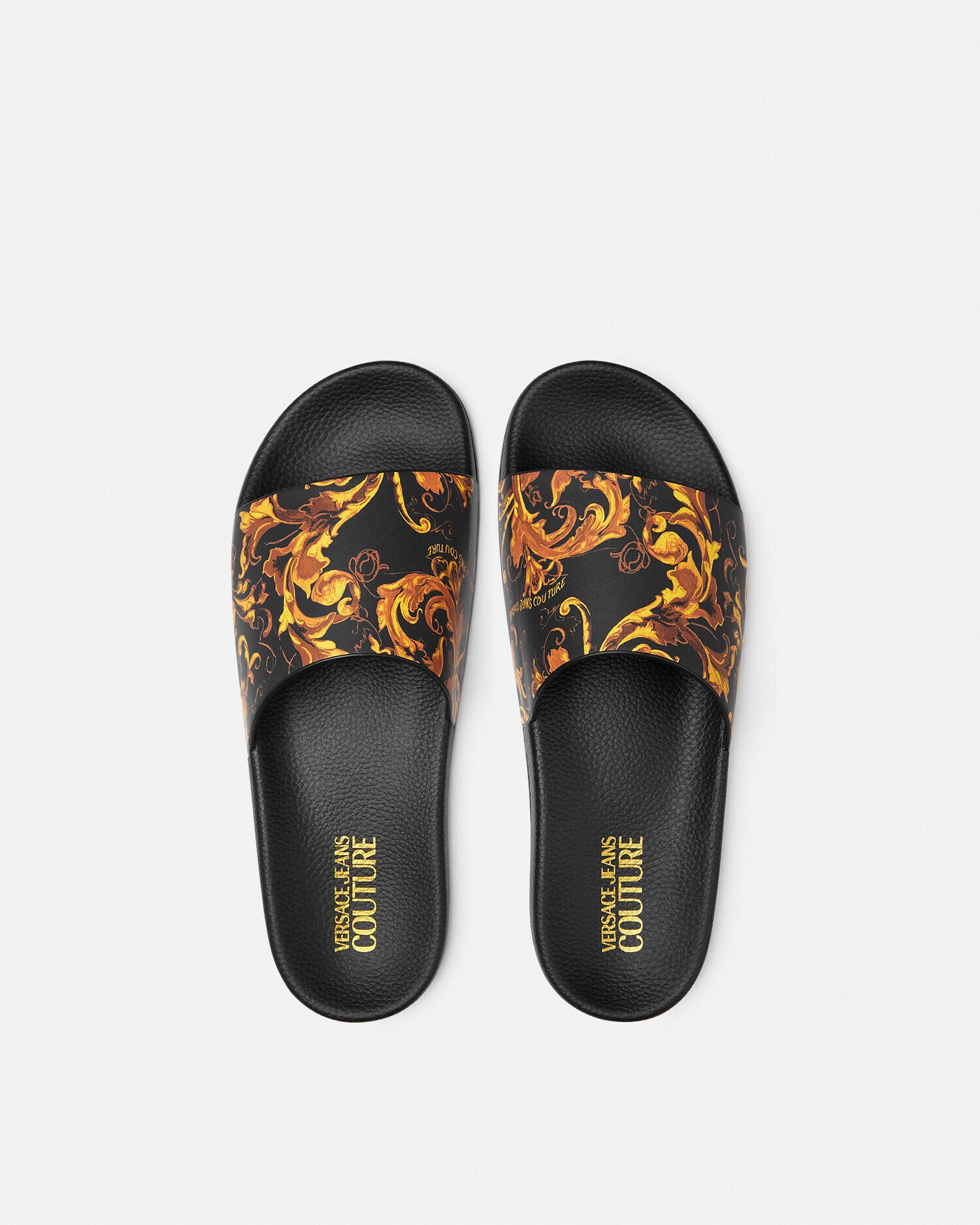VERSACE ヴェルサーチ 立体ロゴ バロック柄 スライド サンダル ベナッシ VERSACE - VERSACE ヴェルサーチ 立体ロゴ バロック柄 スライド