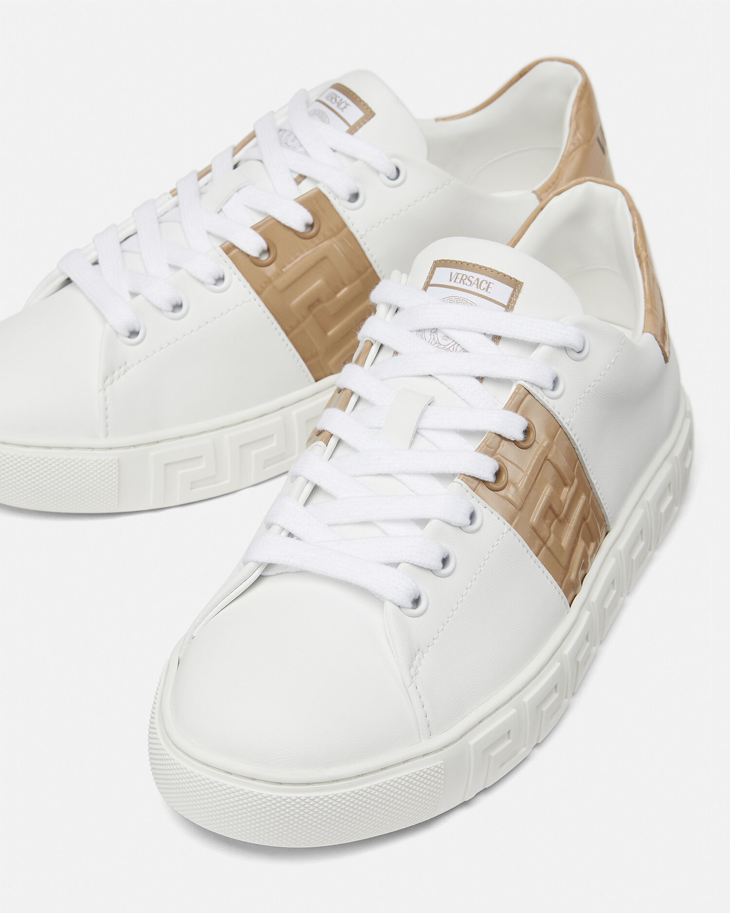 Versace medusa shop gold trim sneakers