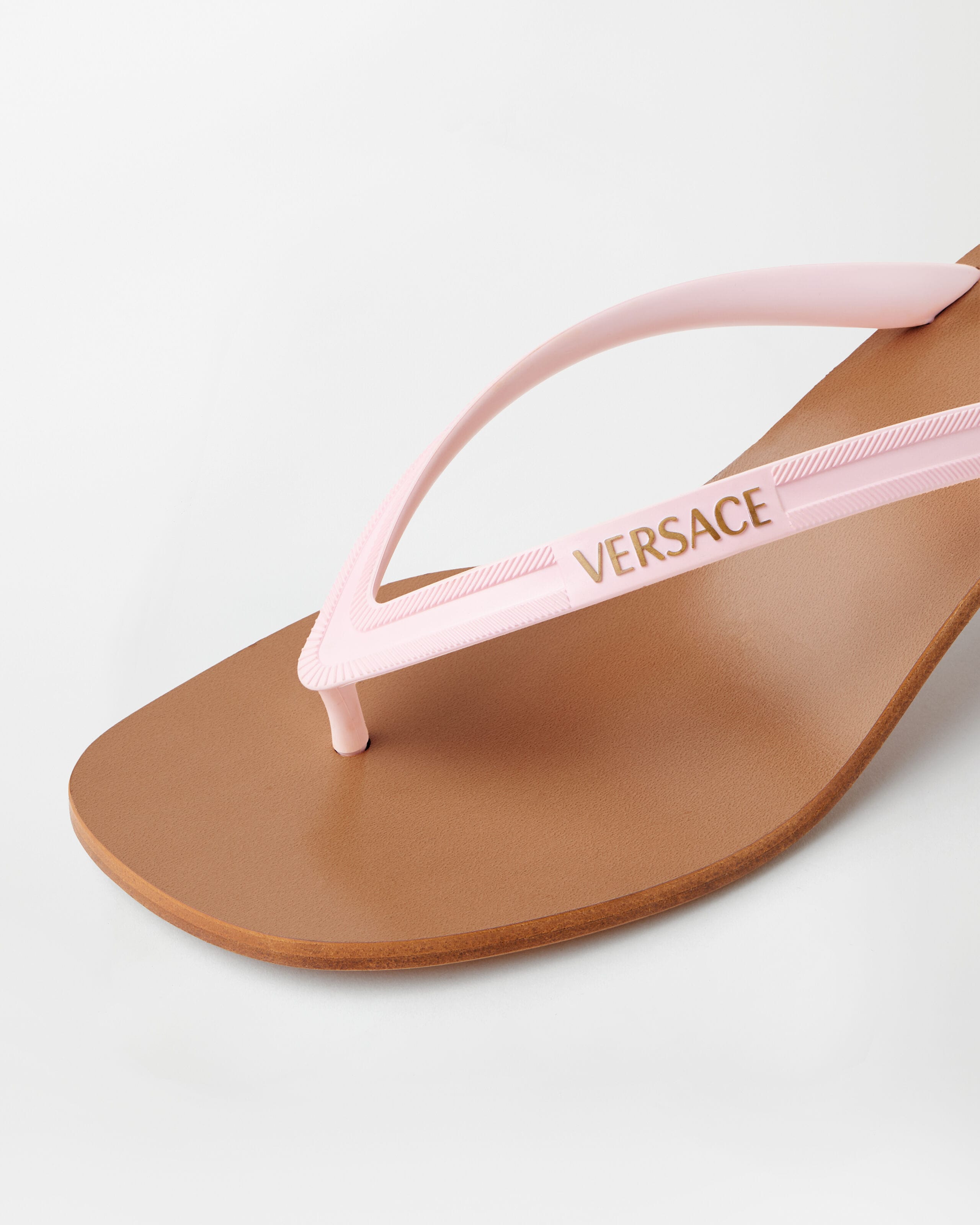 Sophie Rubber Thong Sandals 40 mm Pink | VERSACE US