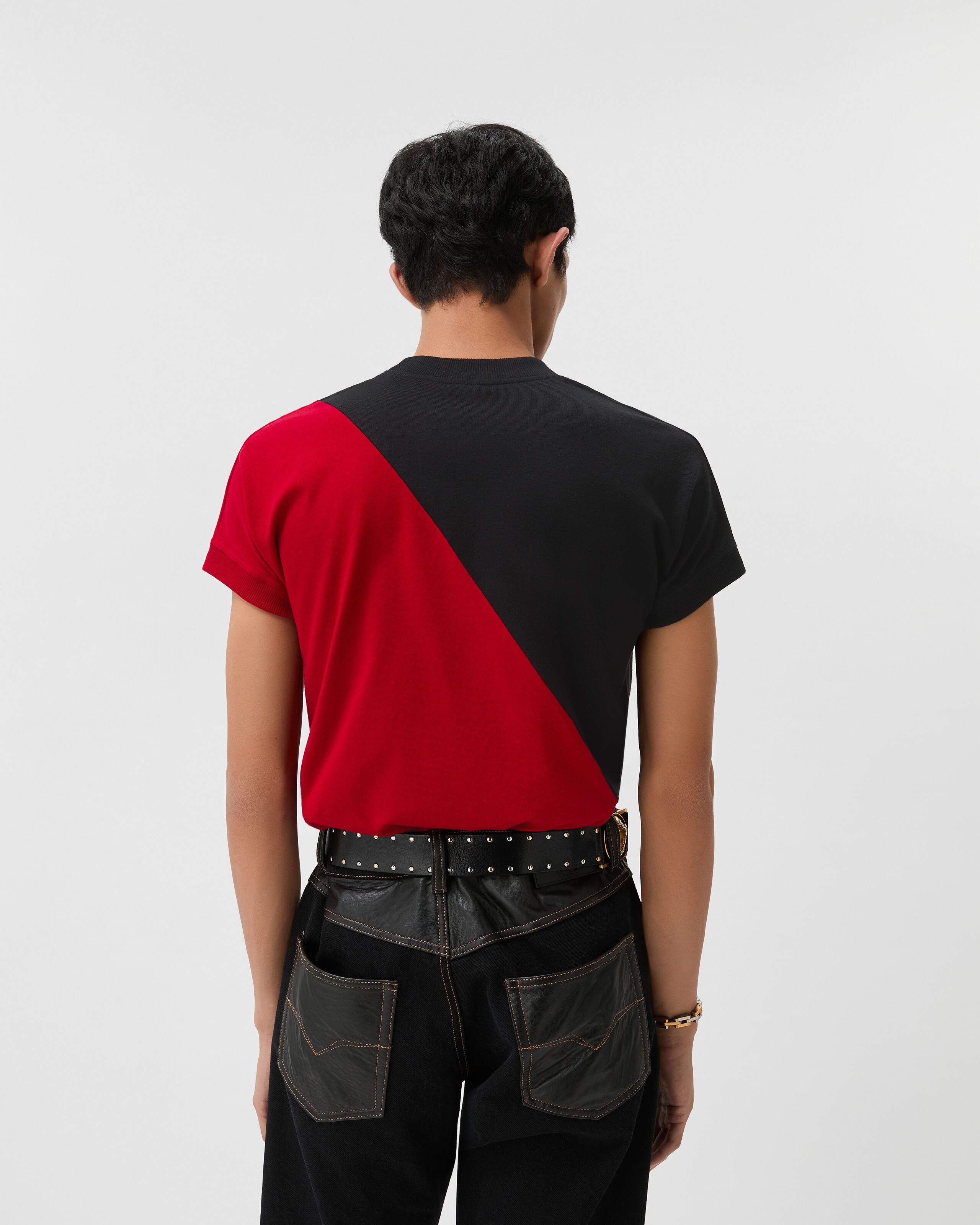 Embroidered-Logo Stretch Cotton-Jersey Slim T-Shirt Black,Red