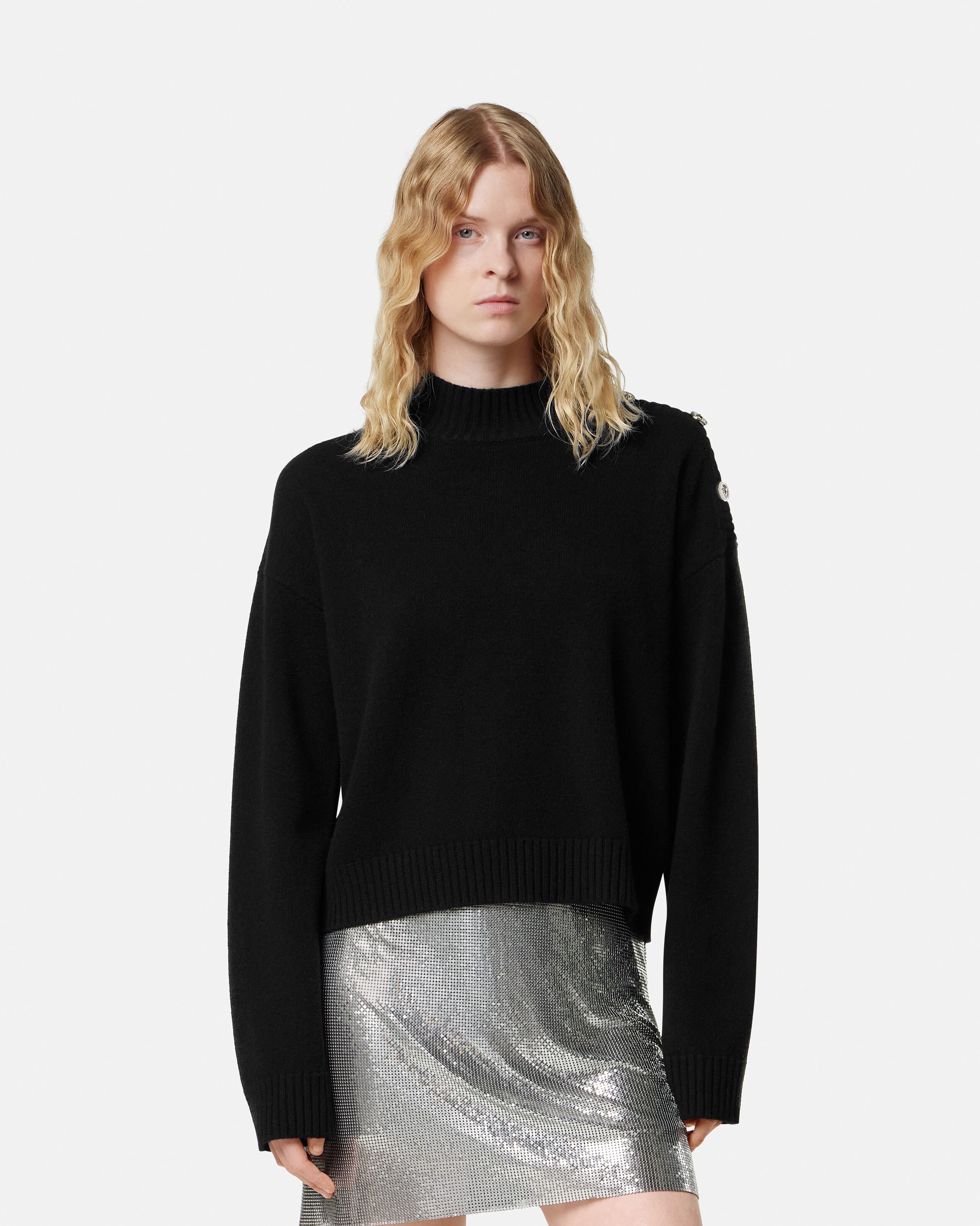 Wool-Cashmere Knit Boxy Sweater | VERSACE