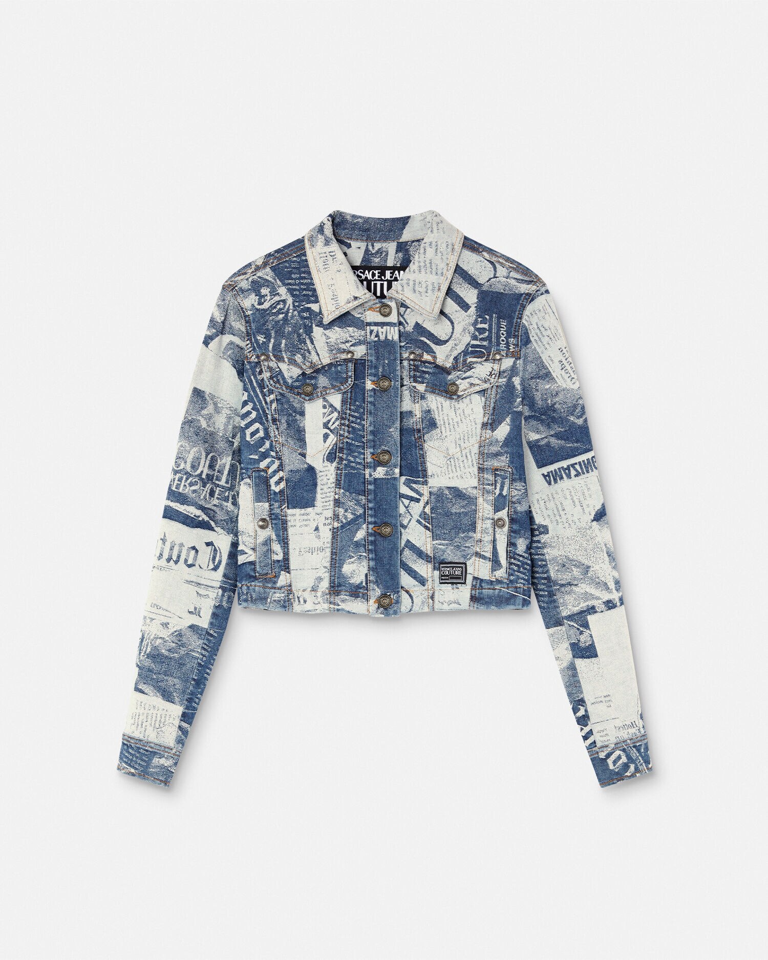 Versace signature wild clearance print denim jacket