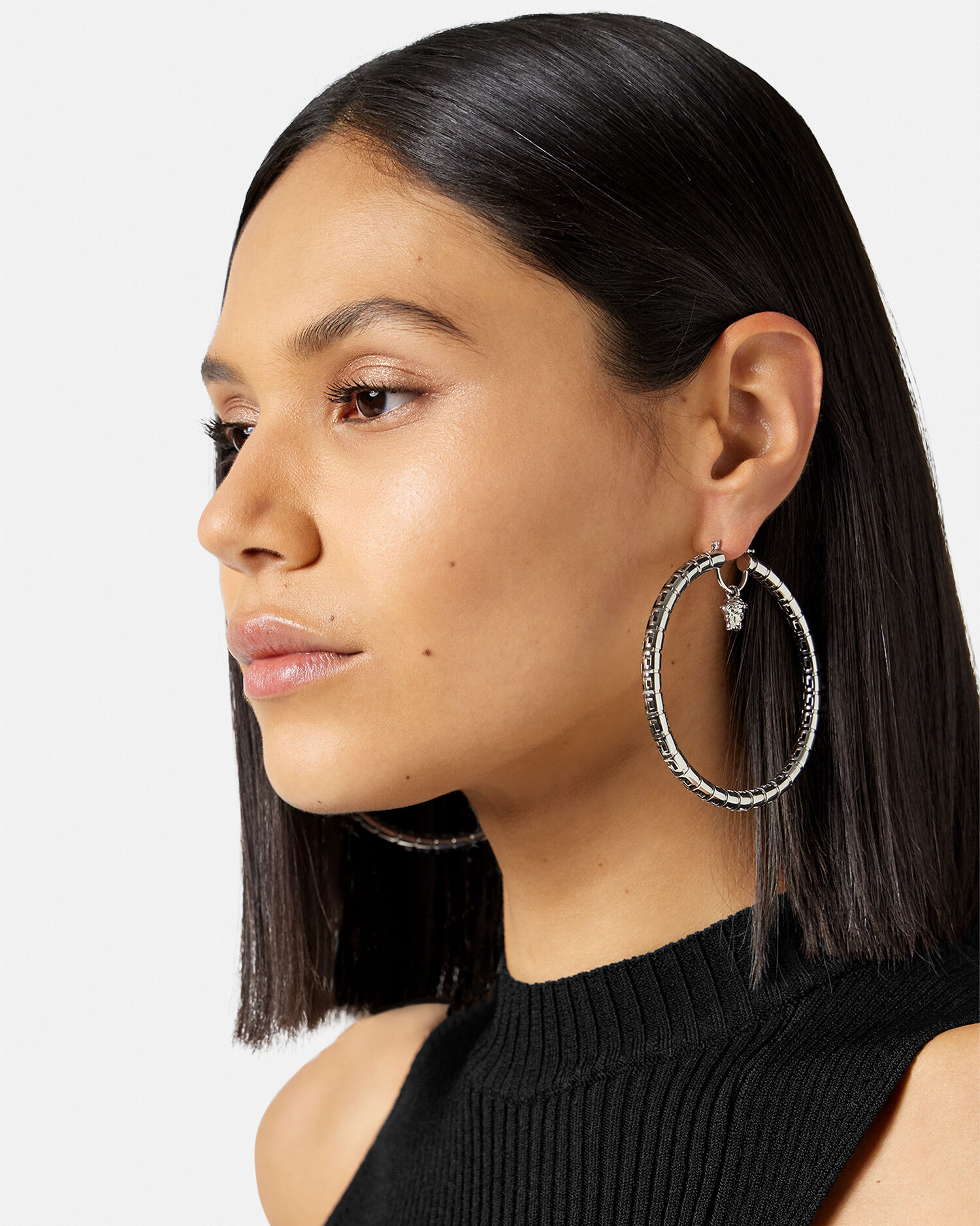 Versace top hoop earrings