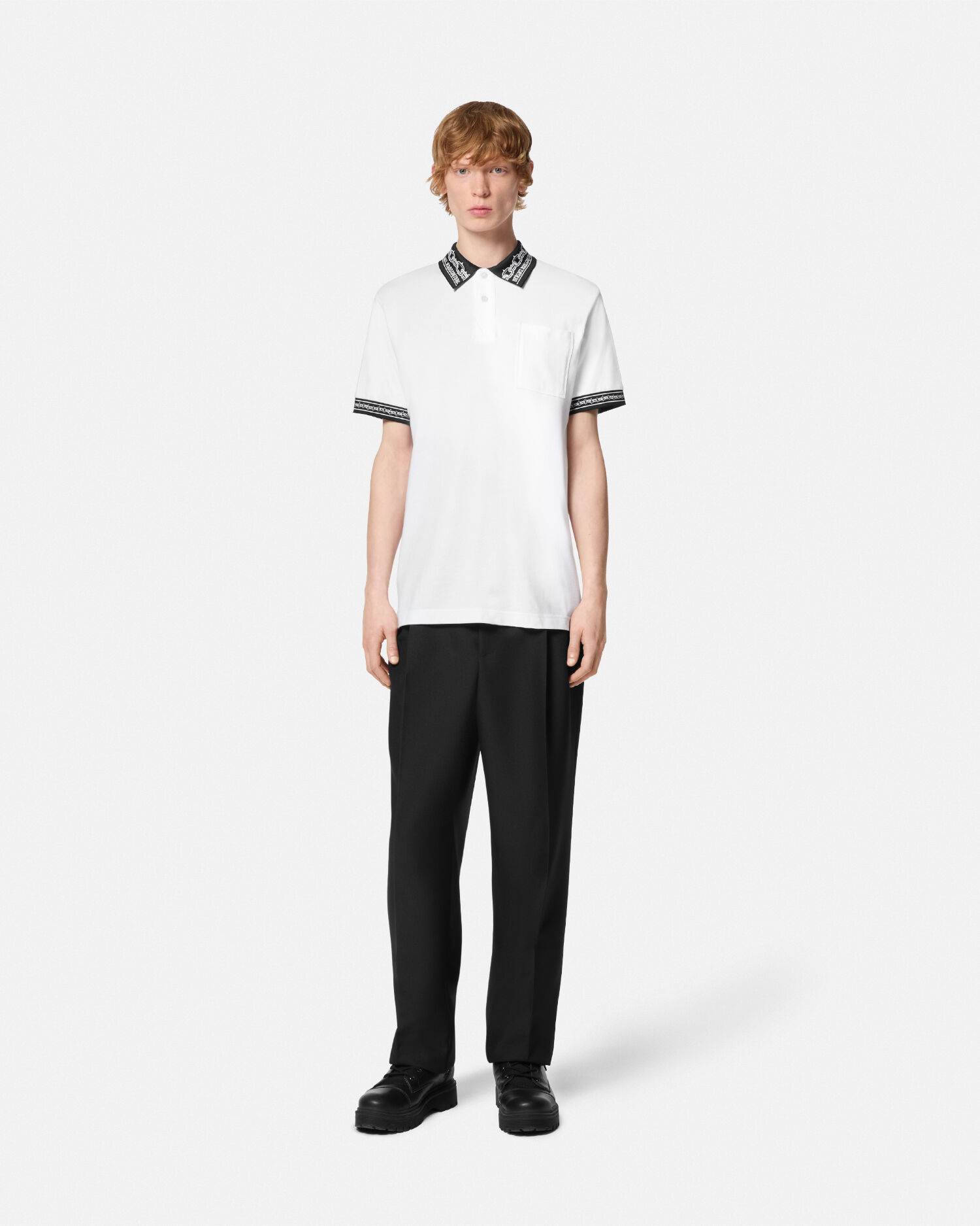 Chain Couture Regular-Fit Polo Shirt | VERSACE US