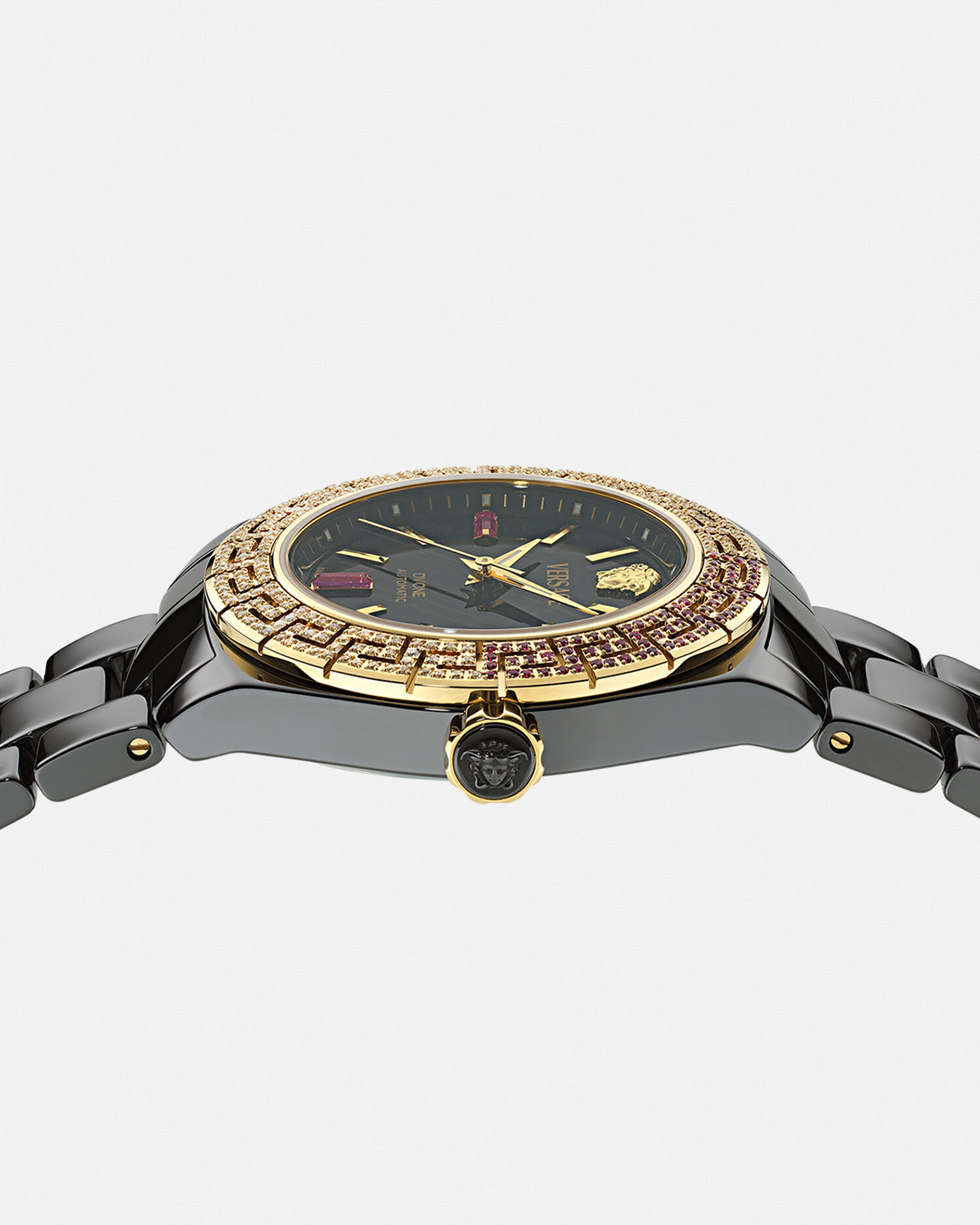 Watch with one diamond top