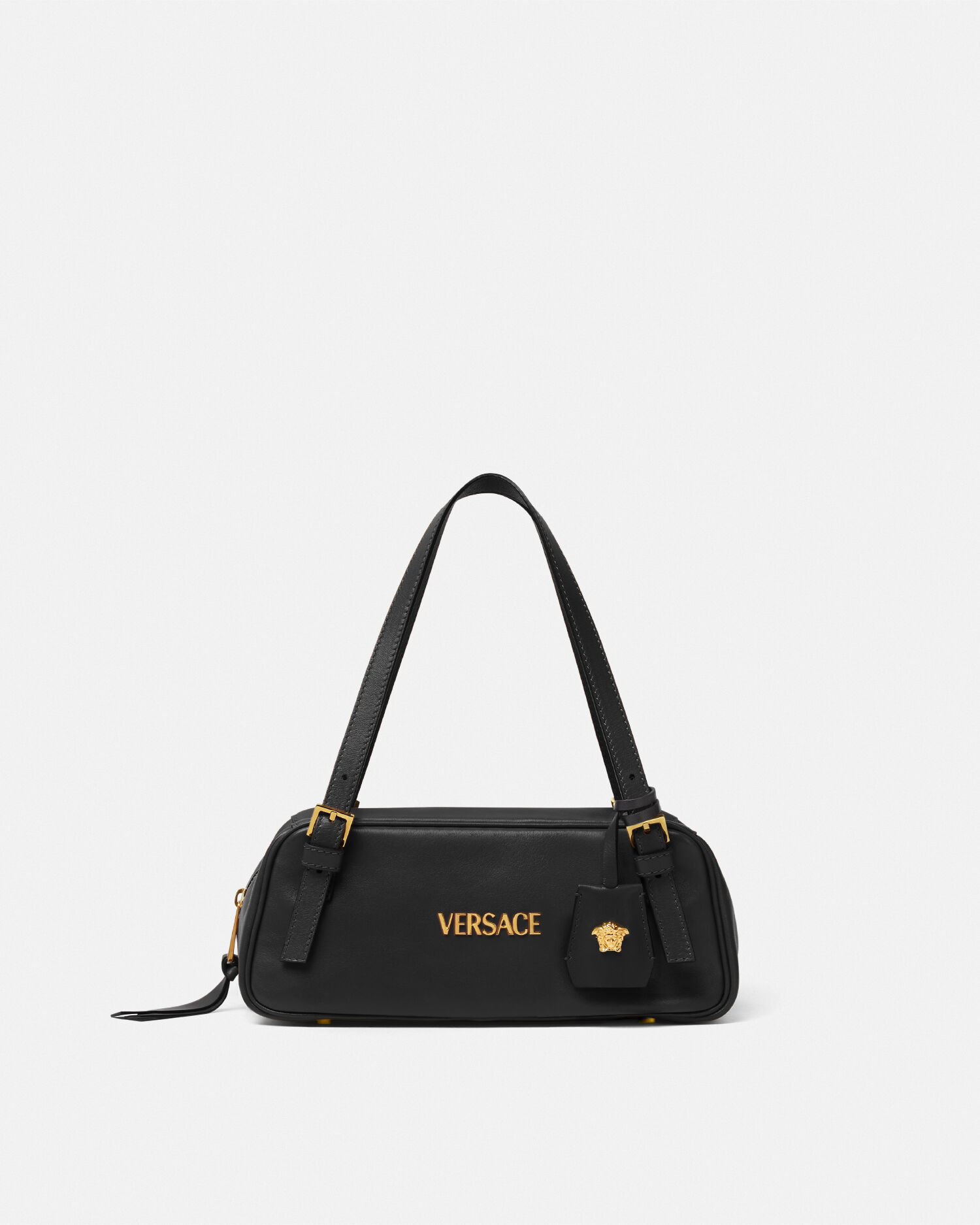 バッグ VERSACE BAG Versace Tag Nappa Bowling Bag Black,Gold | VERSACE US