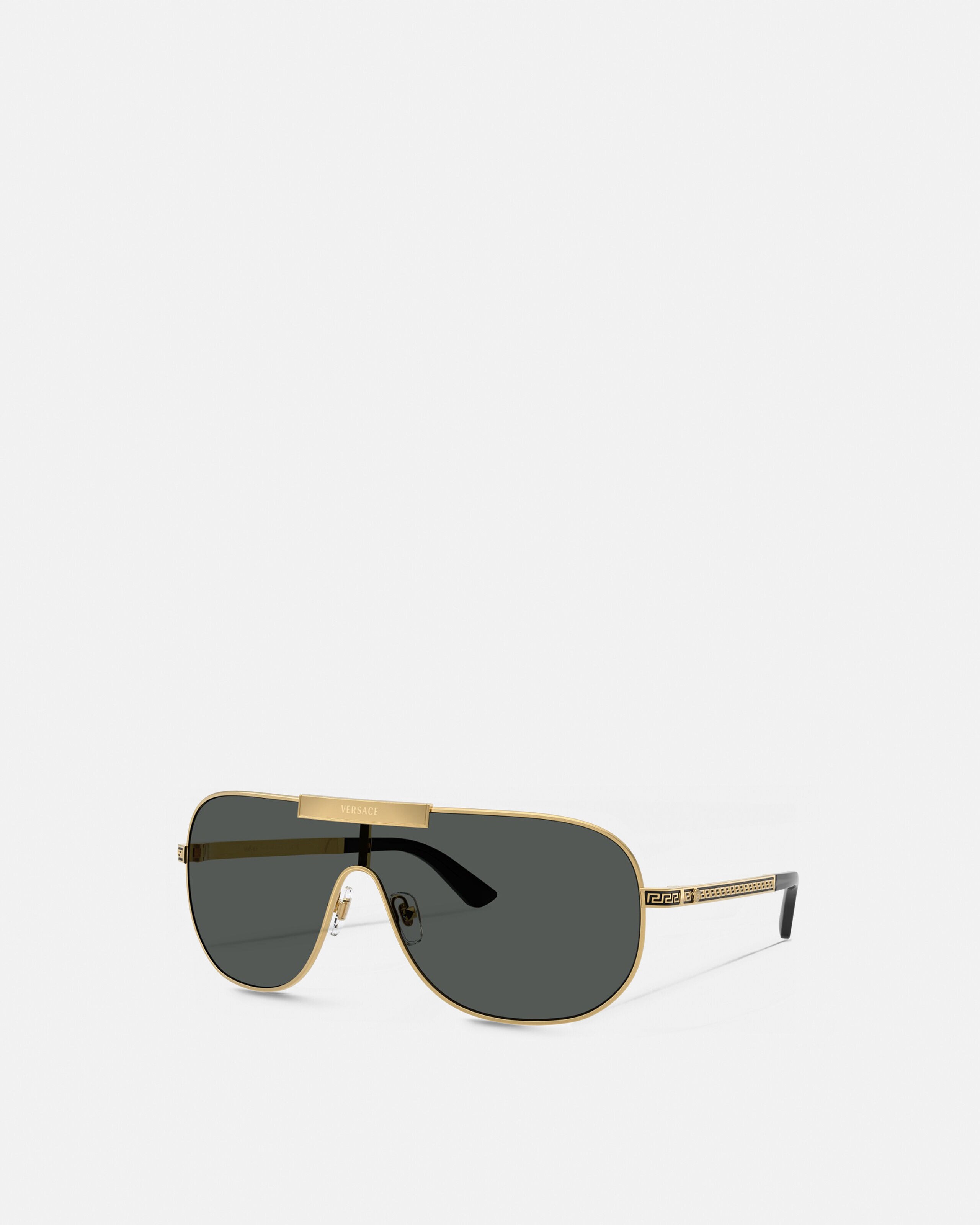 VERSACE サングラス　ブラック×ゴールド Greca Flow Mask Sunglasses Black,Gold | VERSACE US