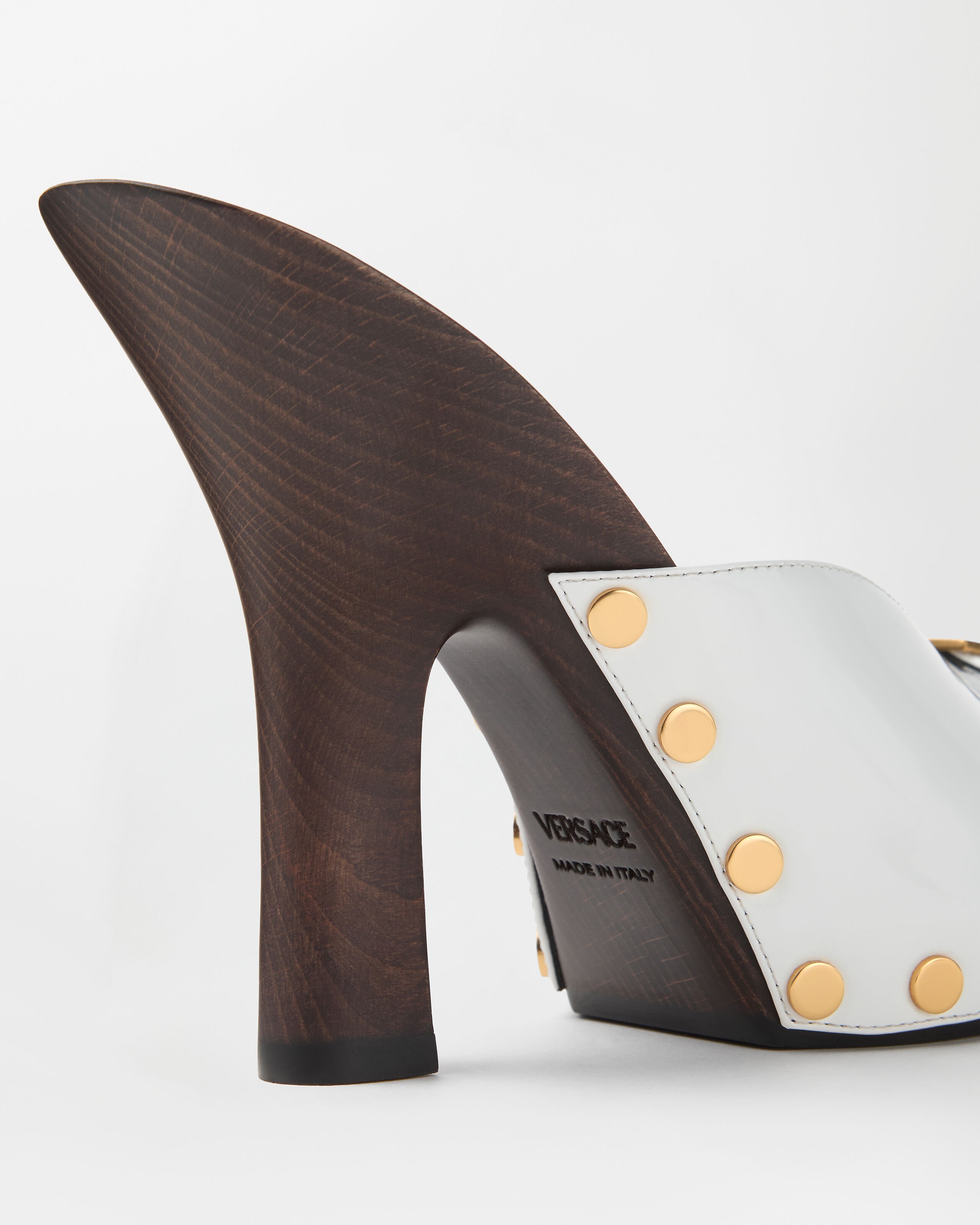 Sassi Patent Clogs 105 mm White | VERSACE US