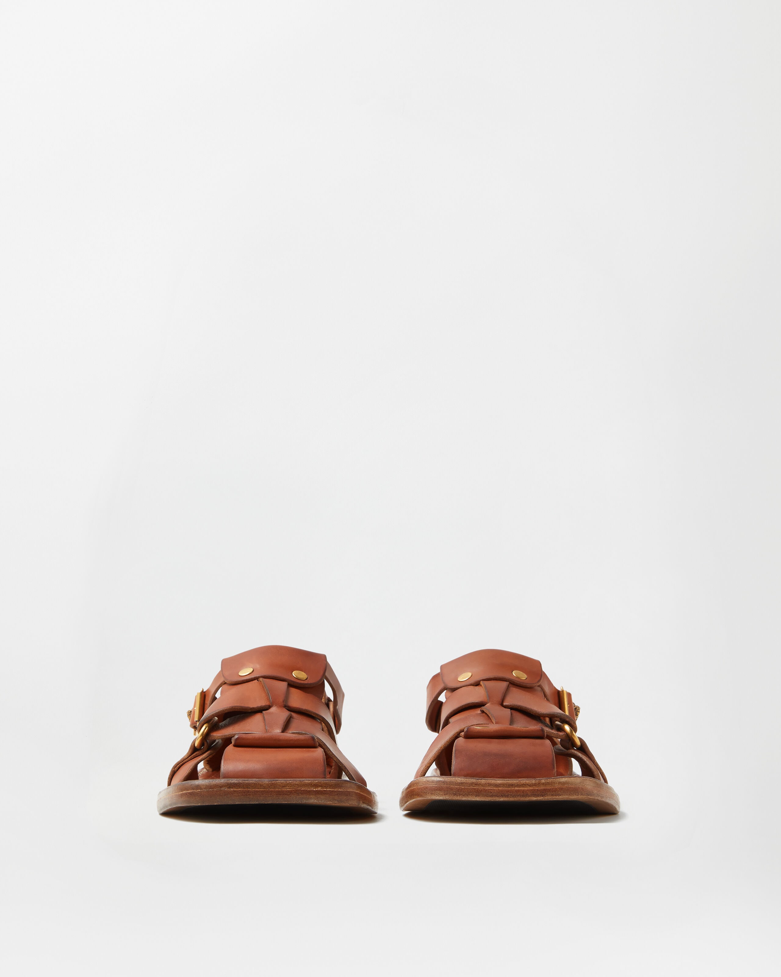 Souvenir Leather Sandals Brown | VERSACE