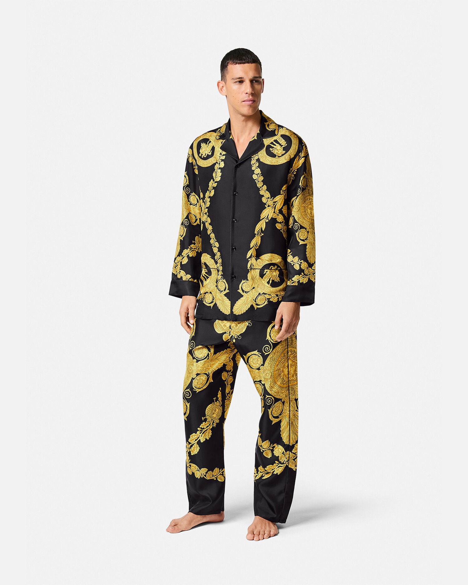 Maschera Baroque Pyjama Top Black Versace US