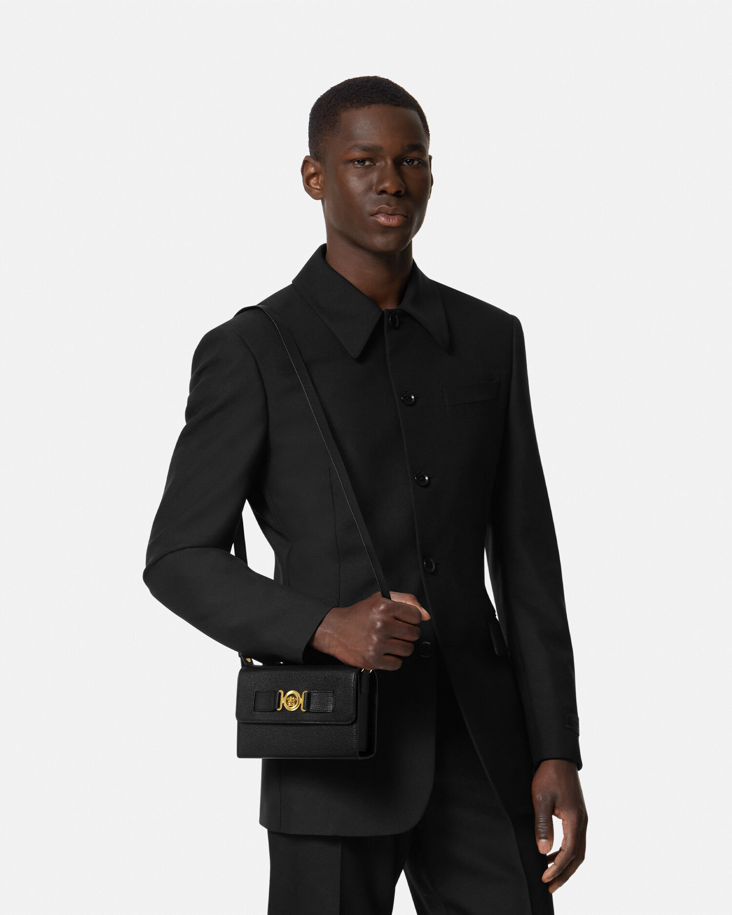 Medusa Biggie Leather Messenger Bag