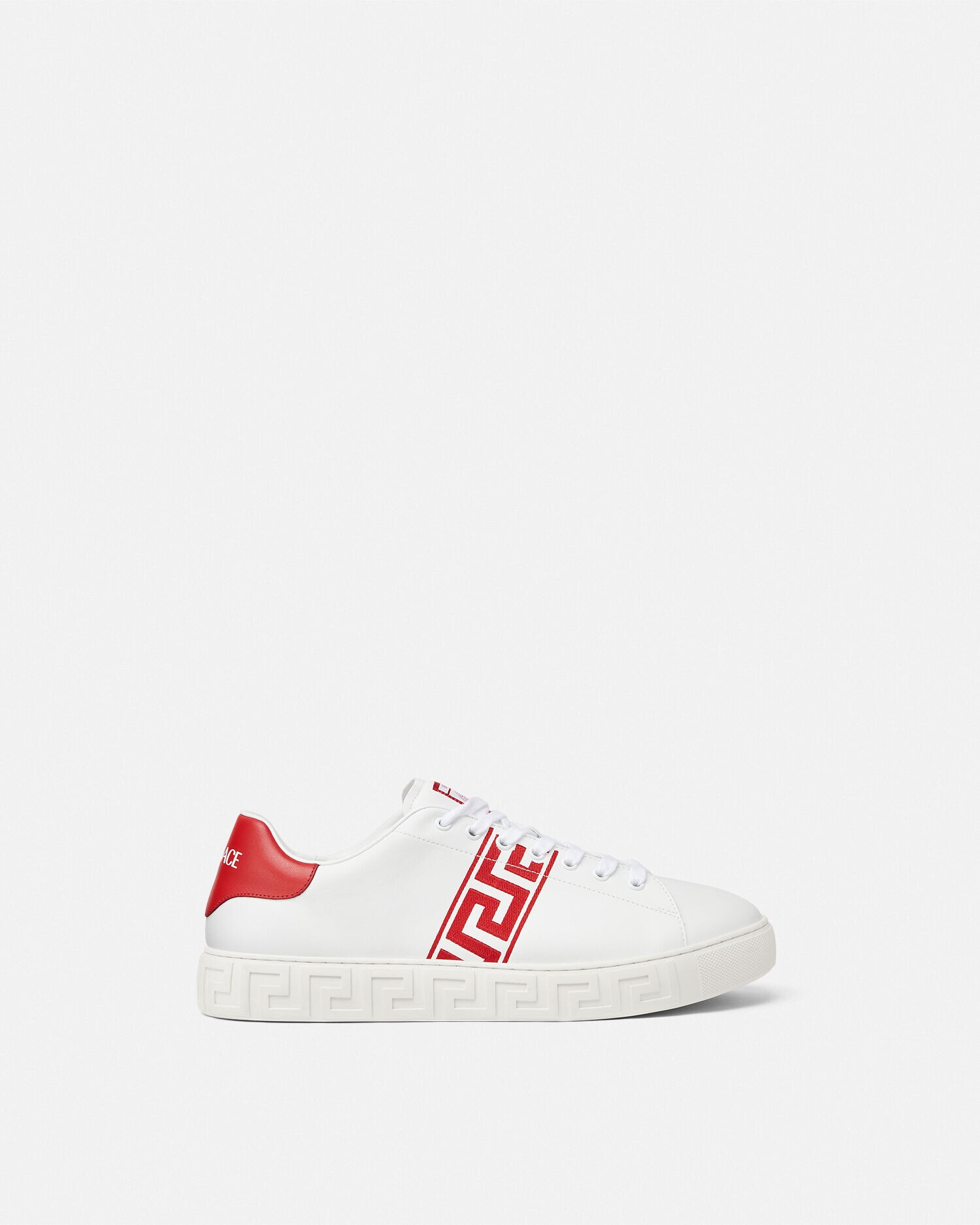 Red and discount white versace shoes