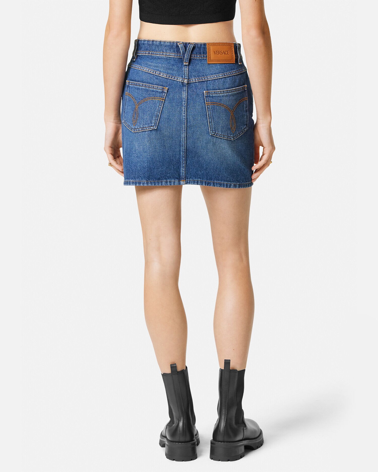 Minigonna in denim Blu VERSACE IT