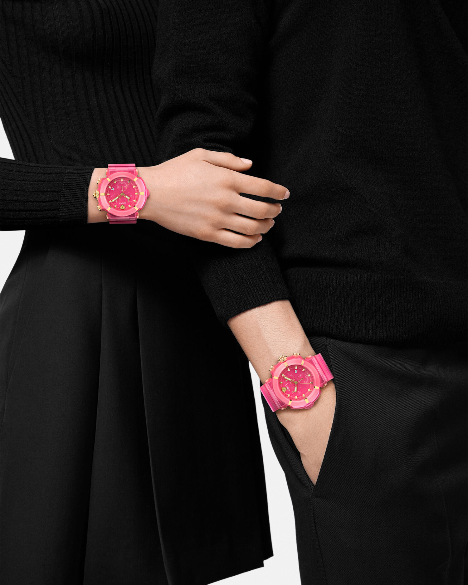 VERSACE ピンクレザーバンド 時計 Versace Real Active Chrono Watch Pink | VERSACE US