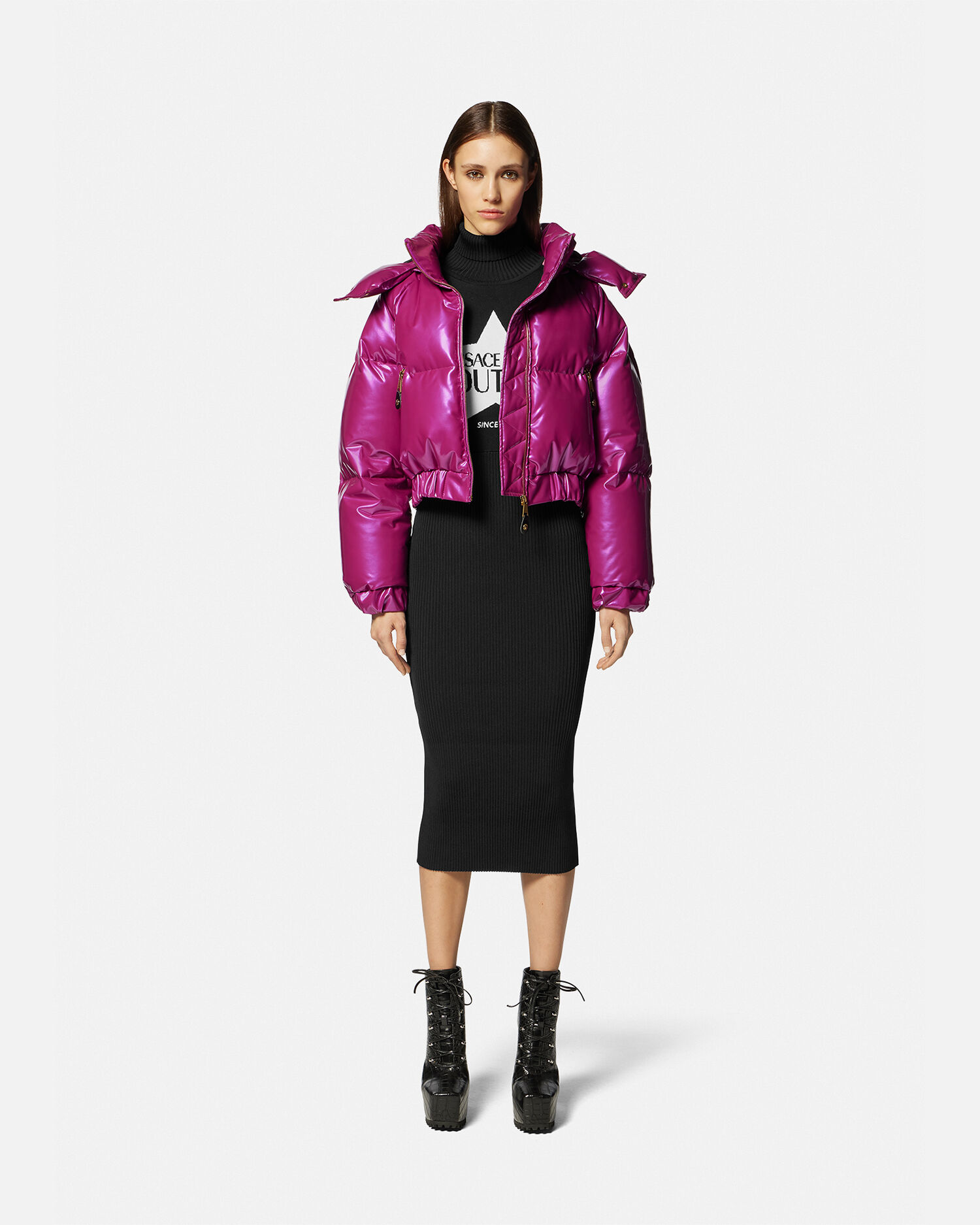 Pink cheap vinyl puffer