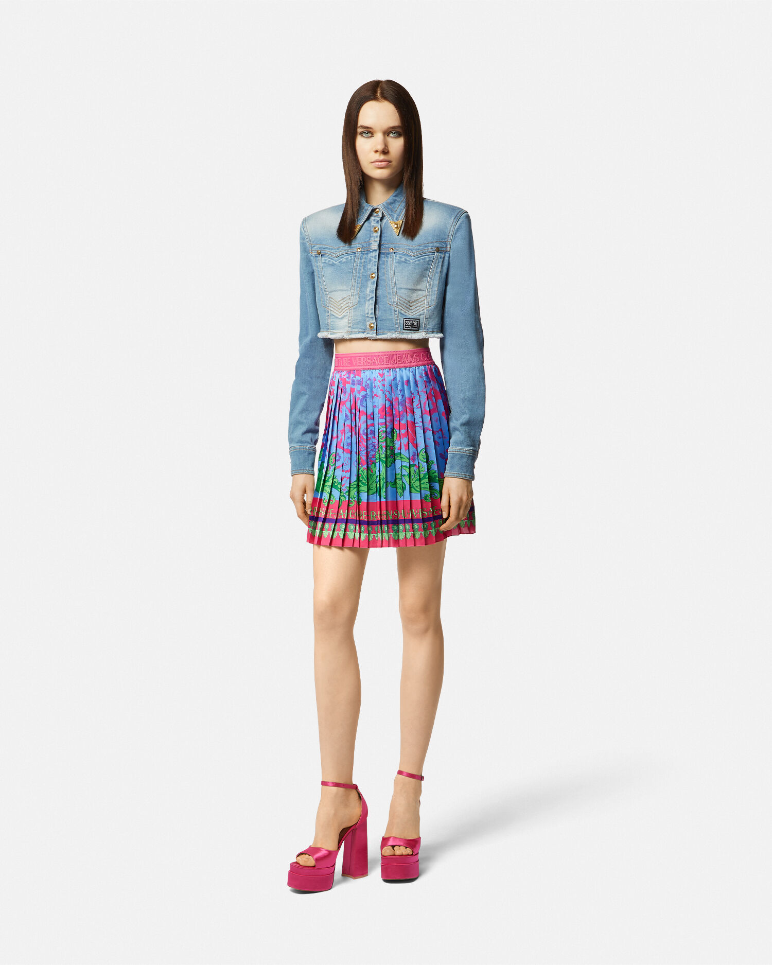 Versace pleated store mini skirt