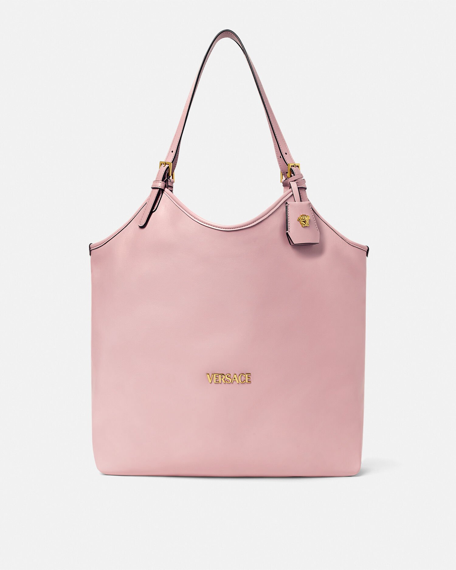 【Versace】Tag ラージレザートートバッグ Versace Tag Large leather tote bag Versace