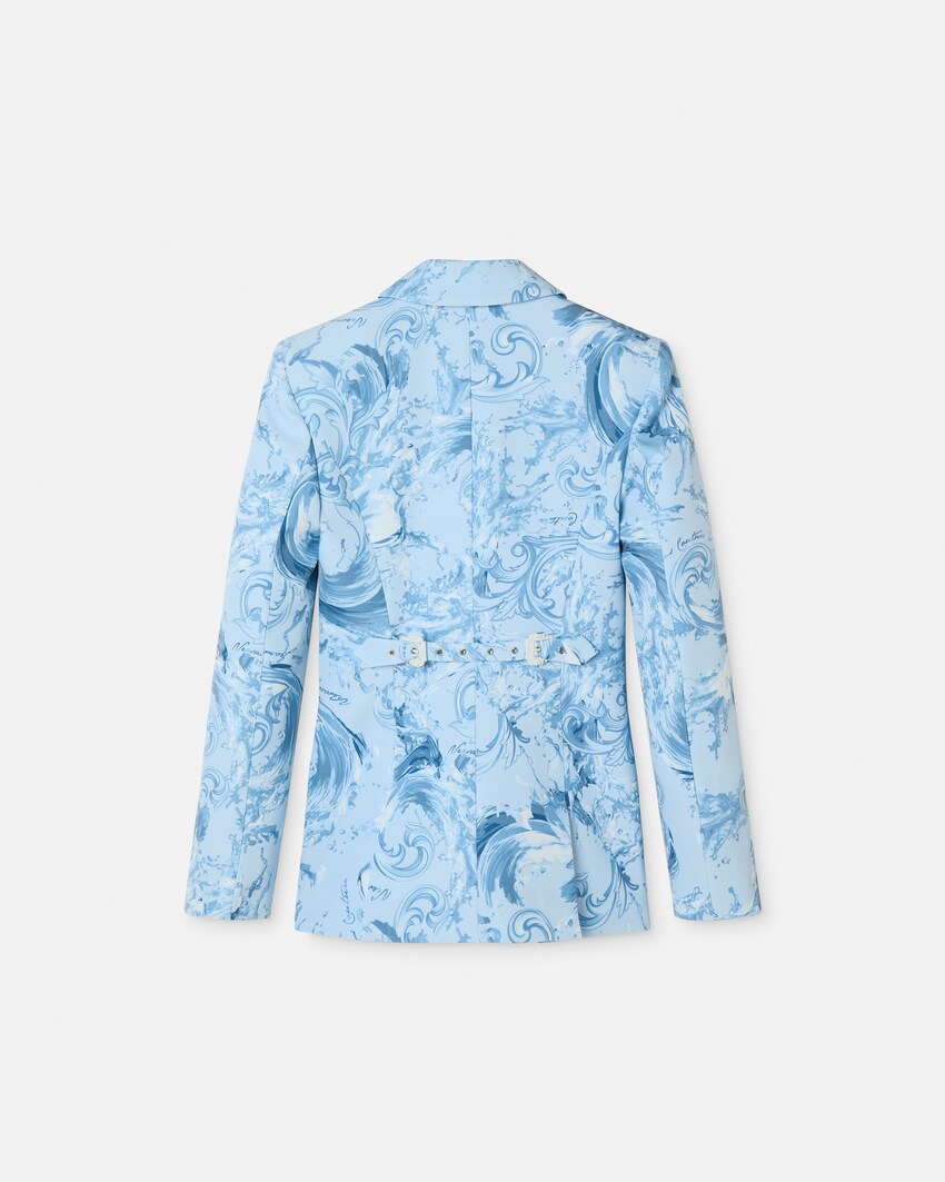 Printed Nylon Blazer Light Blue 3