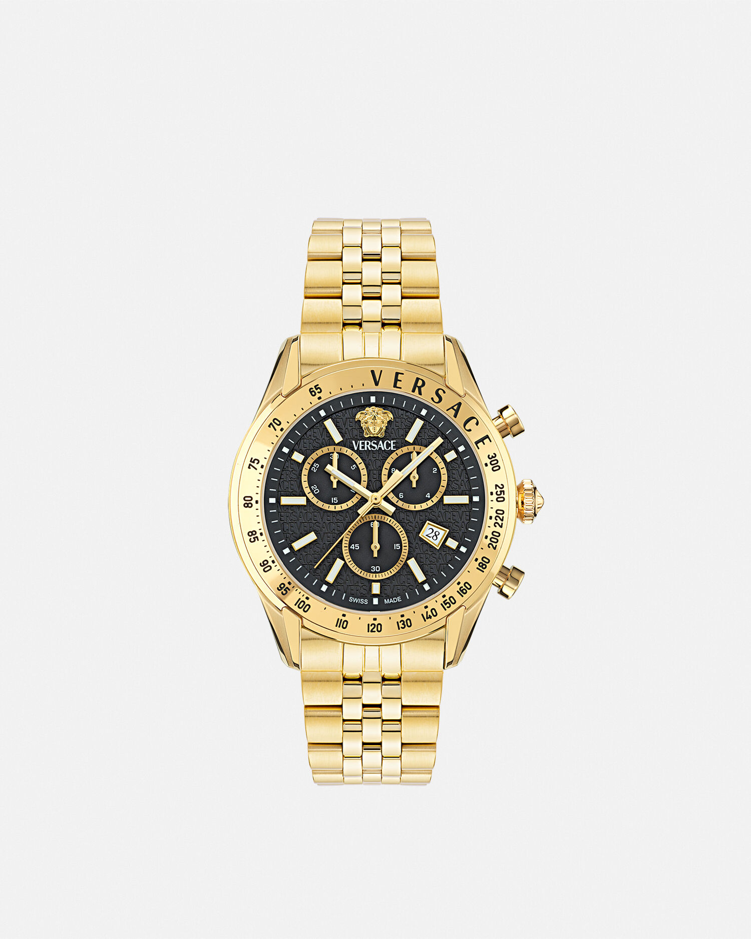 Versace Chrono Master Watch Black,Gold | VERSACE US