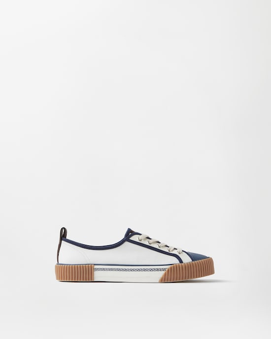 Goliath zapatillas de piel napa Blanco+Az&uacute;l 1