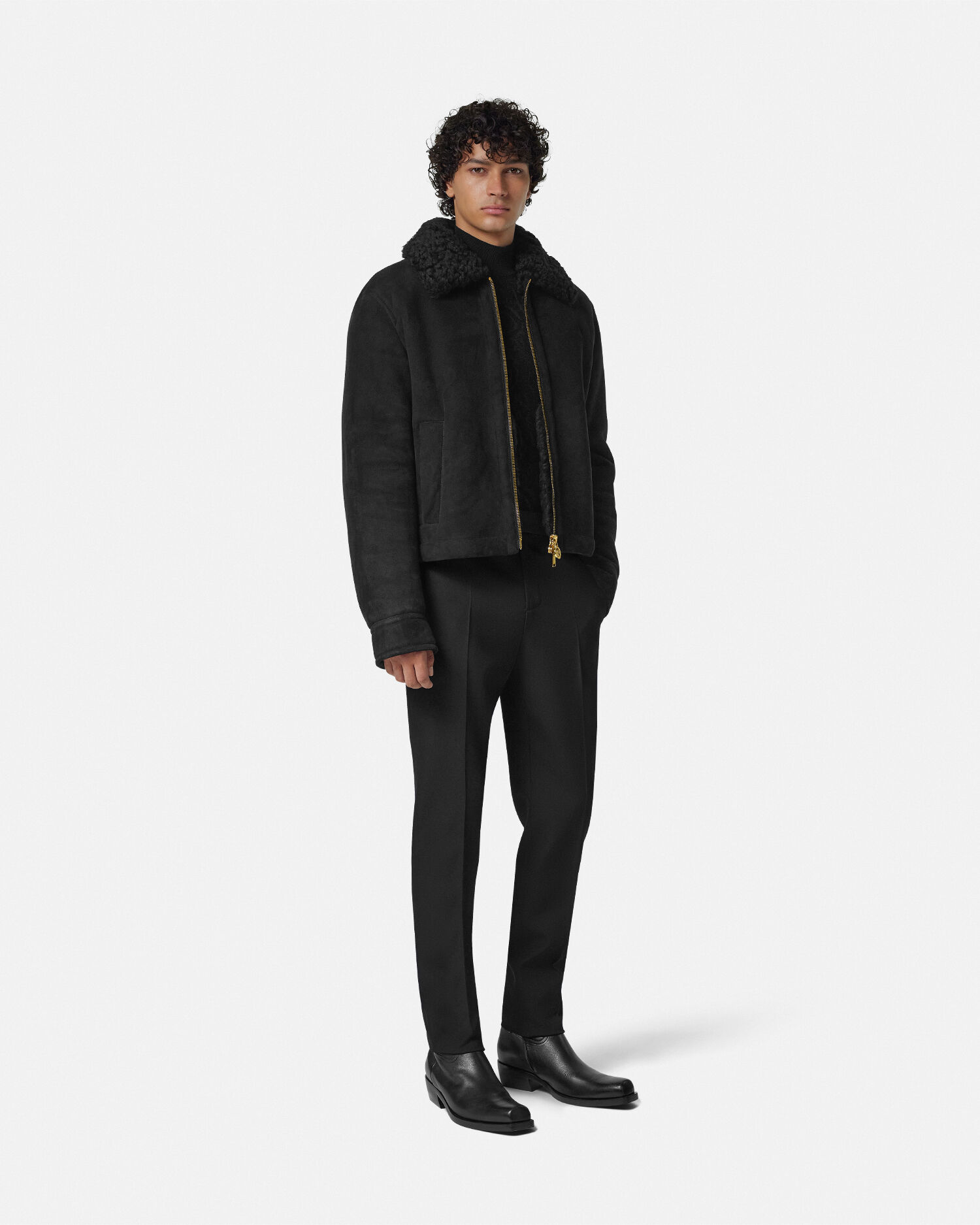 Versace shearling jacket deals