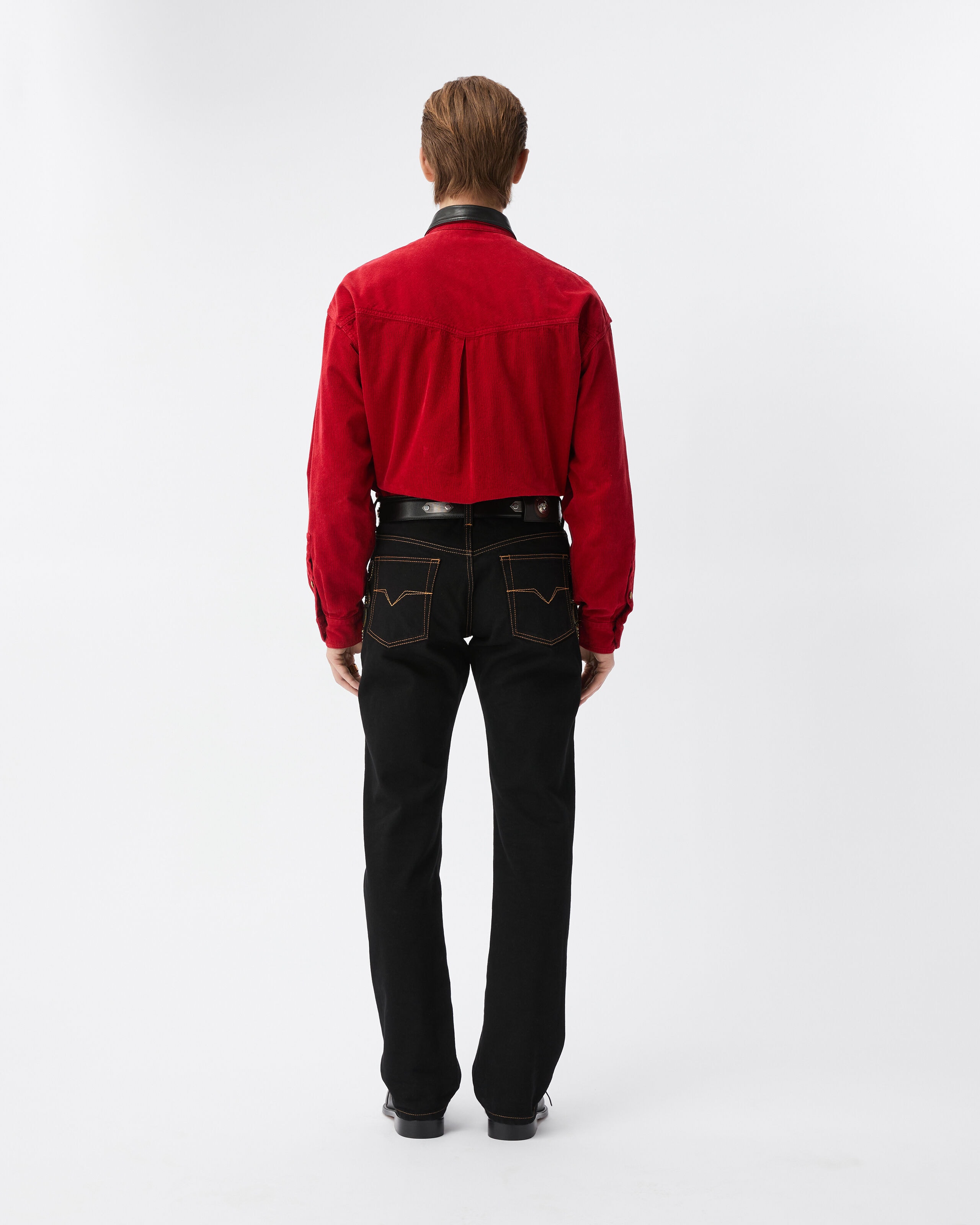 Embroidered Straight Jeans | VERSACE US