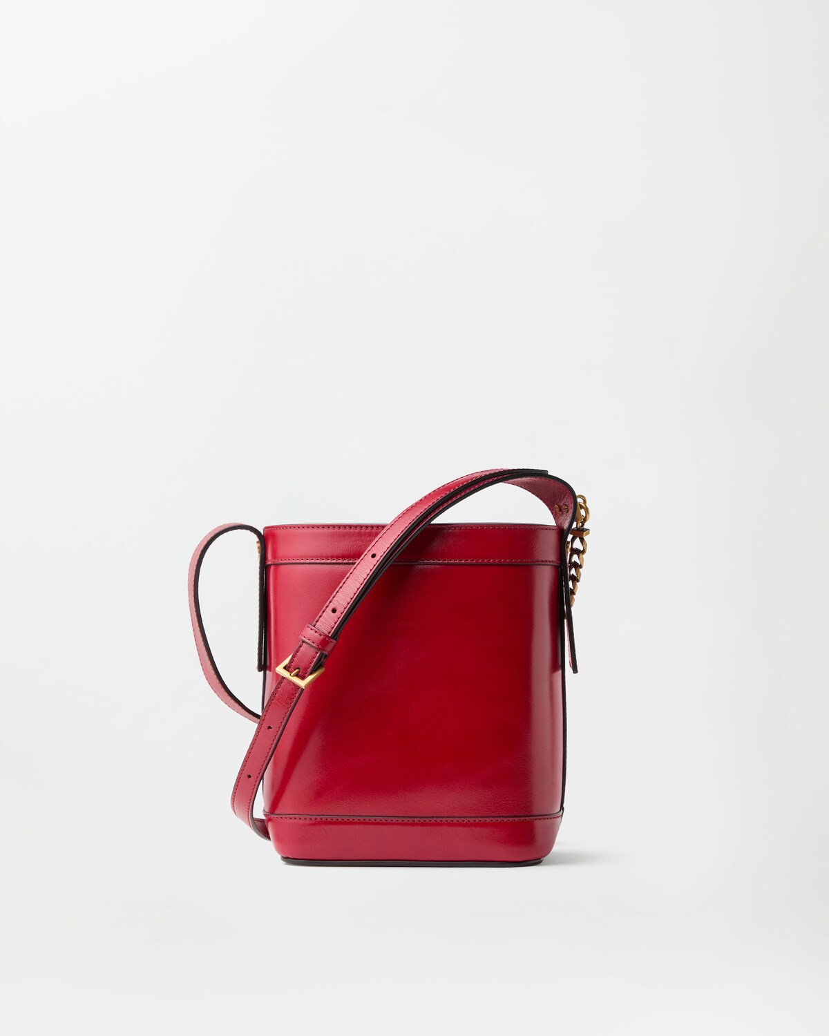 Pivot Mini Leather Bucket Bag  Red 5