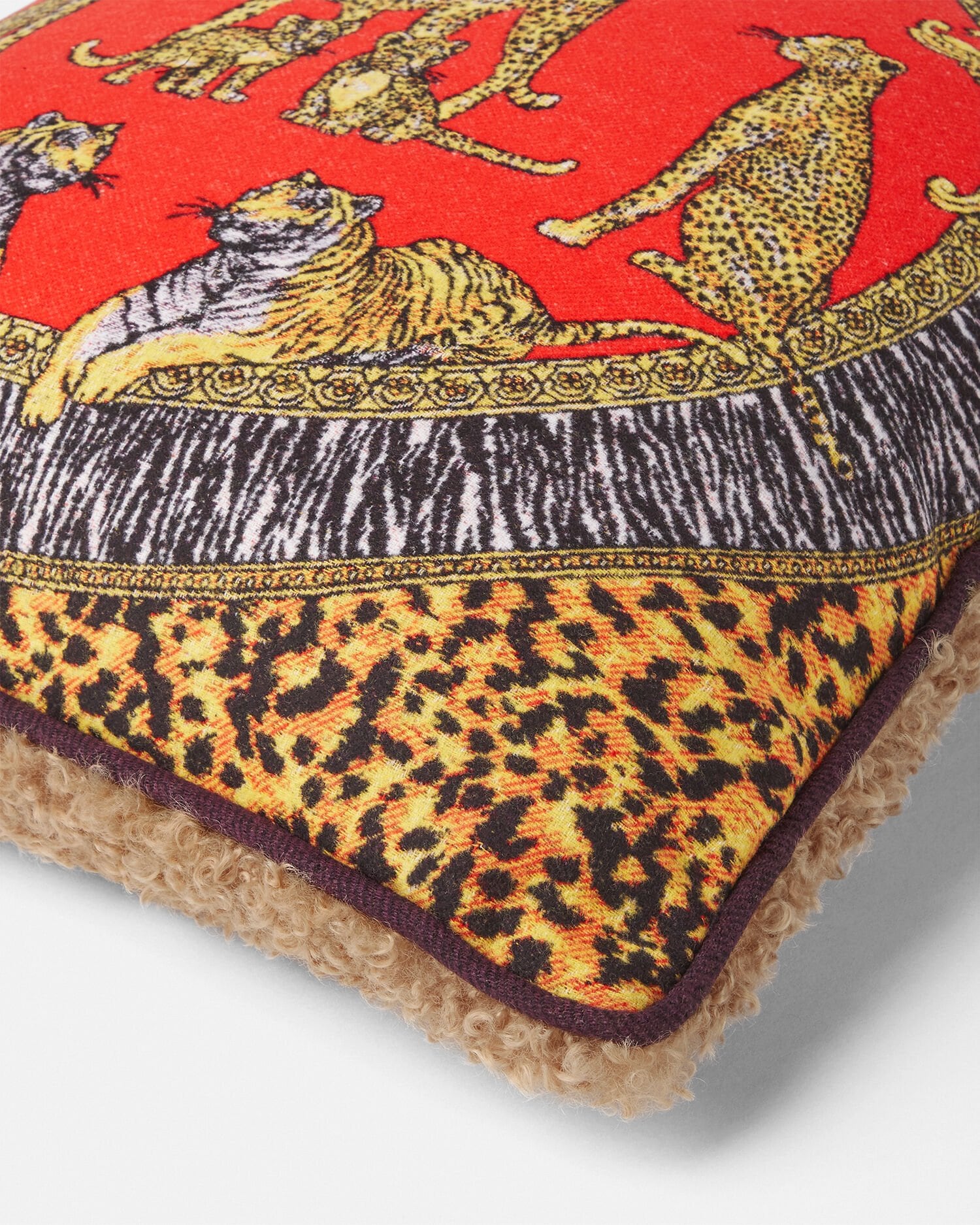 Wild Cats Jacquard Faux-Fur Cushion 23.6"