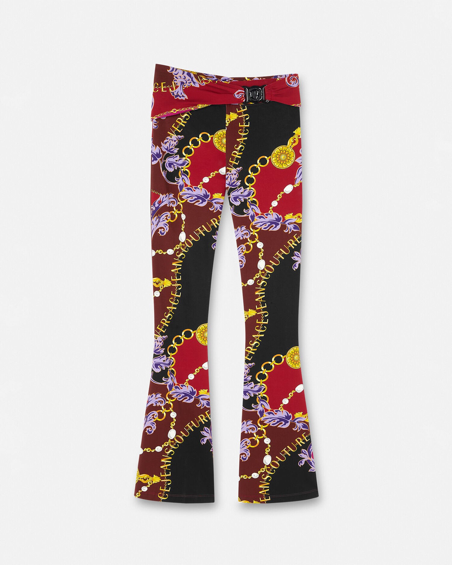 Chain Couture V Emblem Flared Leggings