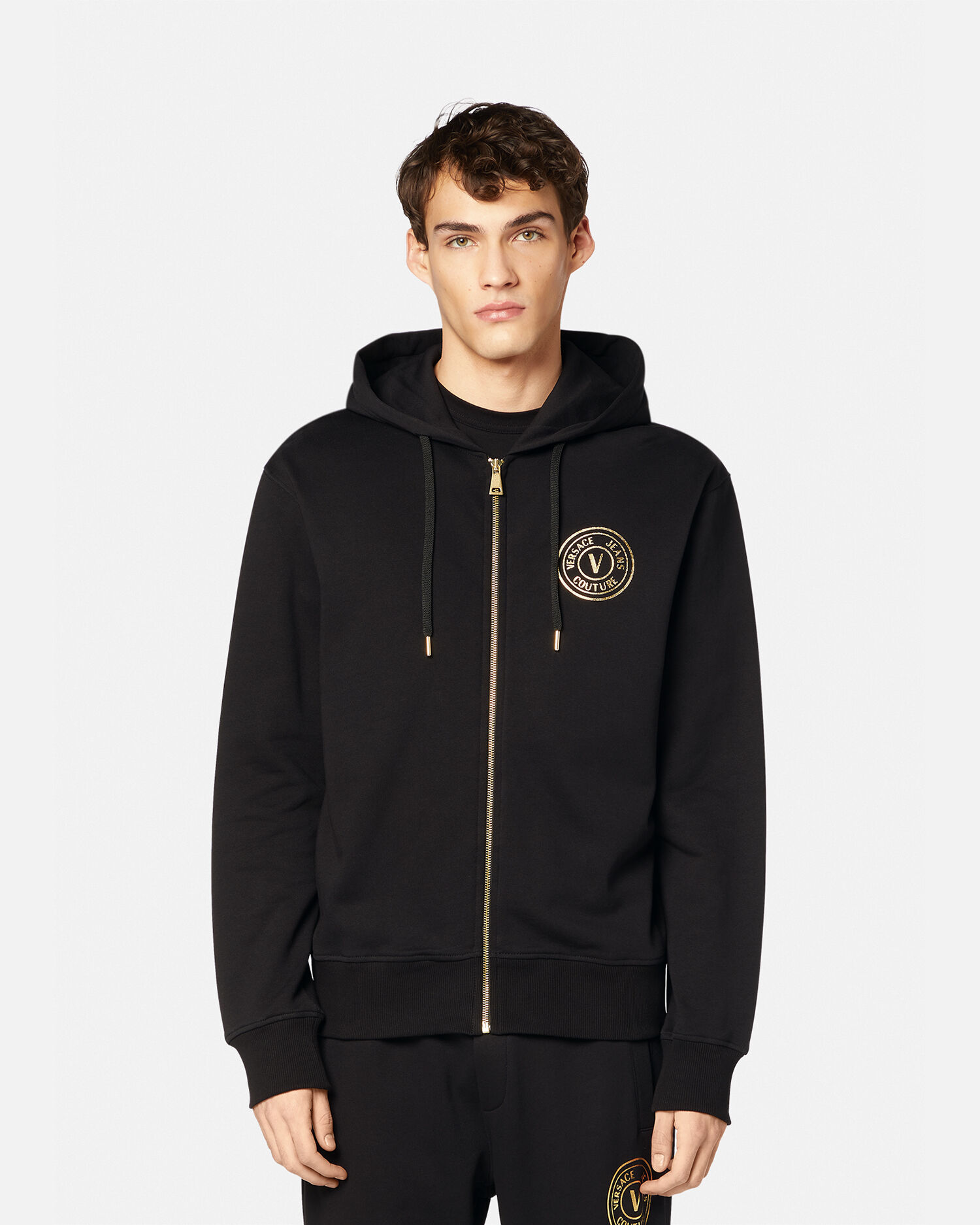 Versace greco zip hooded sweatshirt hot sale