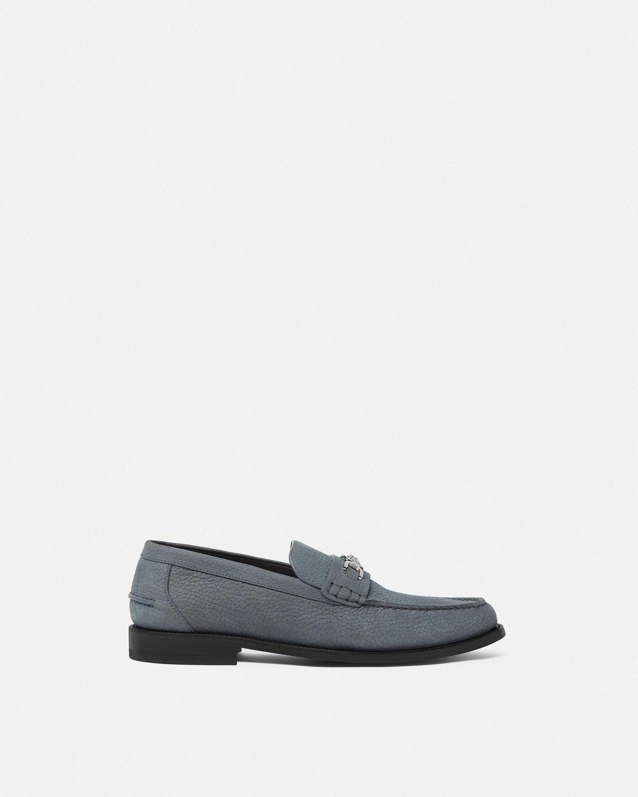 Medusa '95 Leather Loafers Gray | VERSACE US