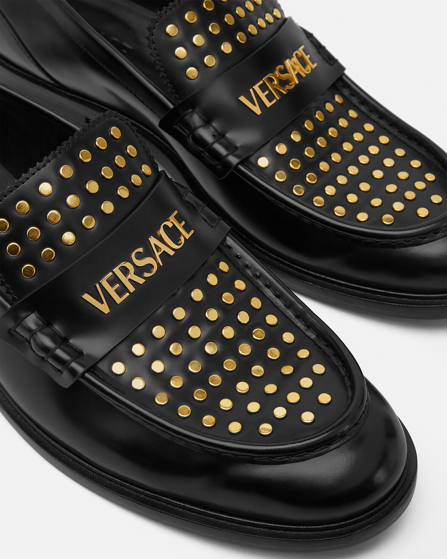 Studded Logo Loafers