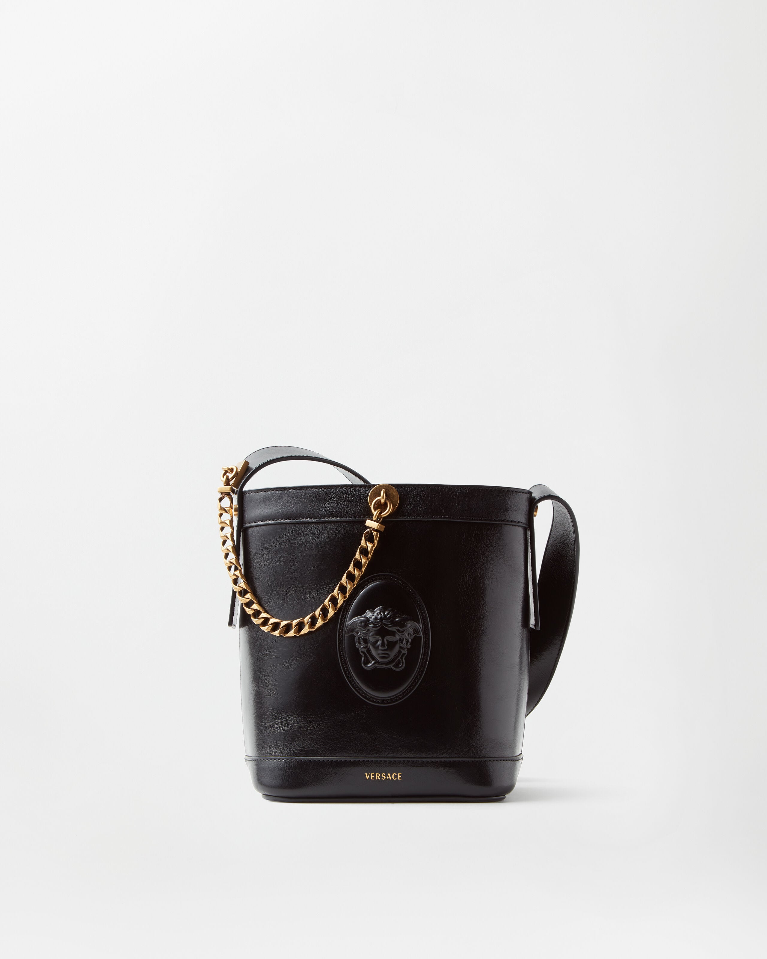 Versace pivot mini leather bucket bag