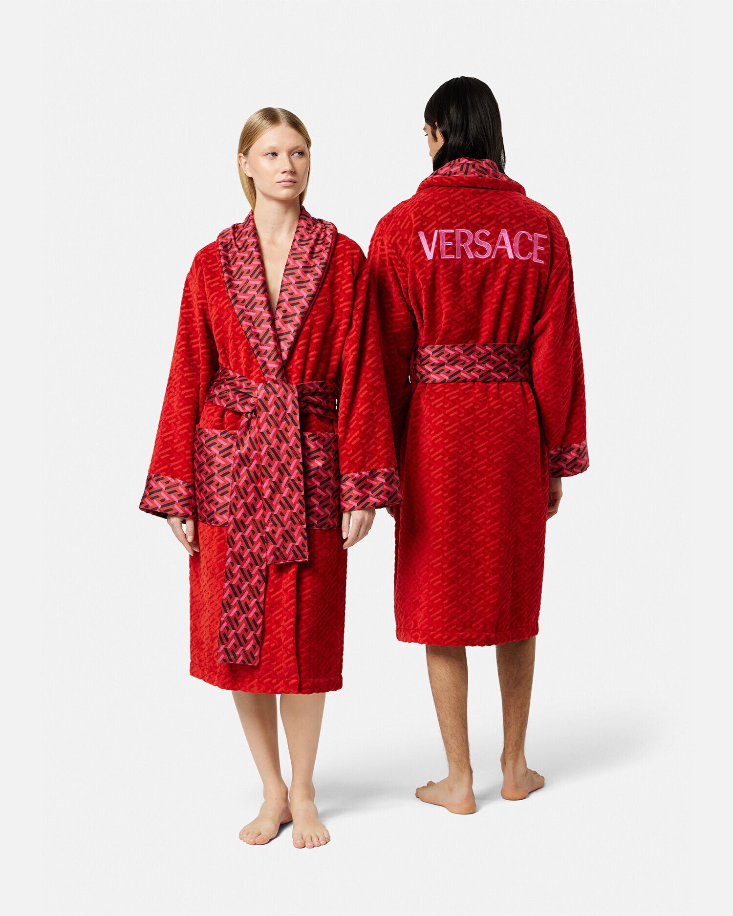 Peignoir La Greca Rouge Imprim VERSACE FR