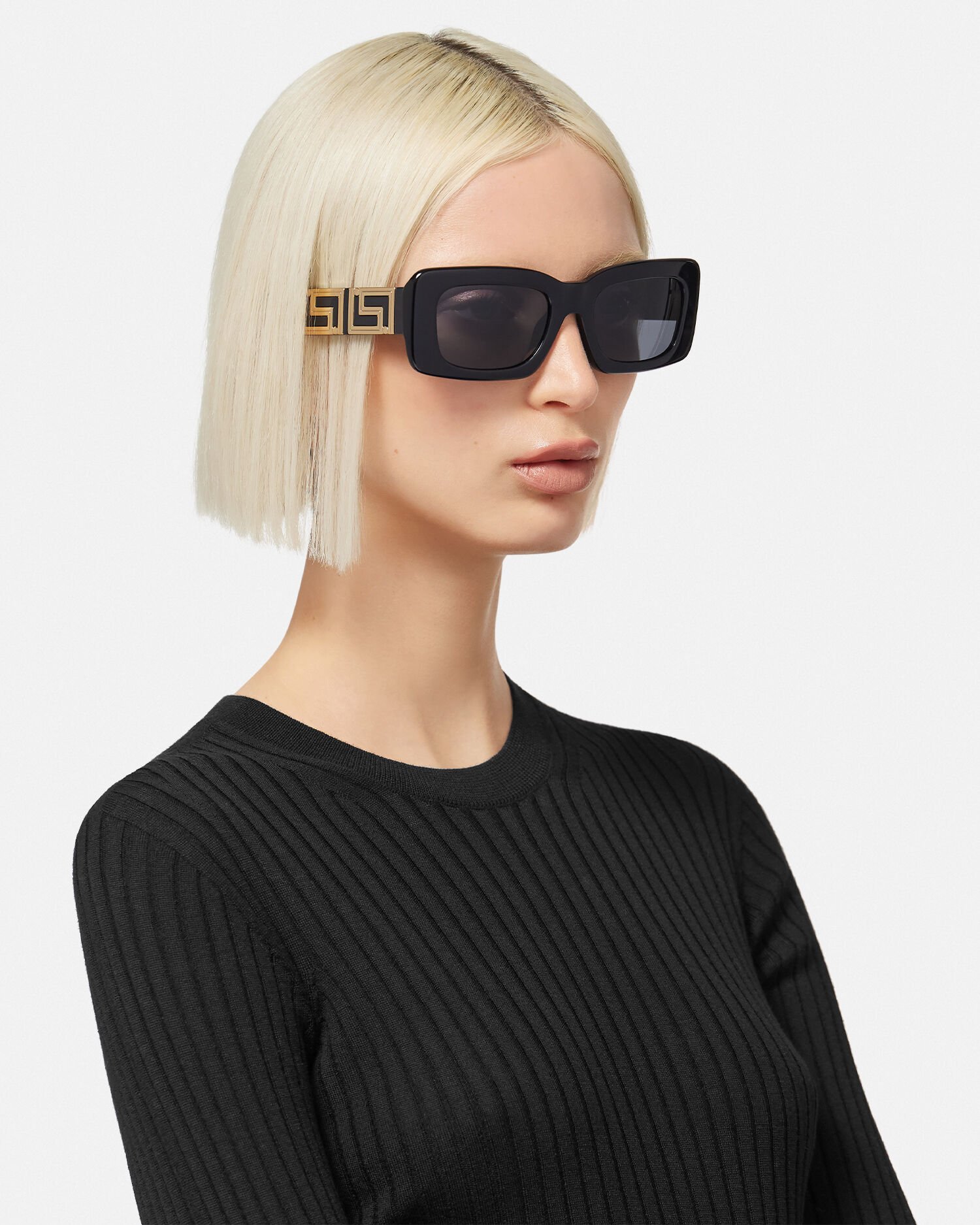 Versace black greca squared sunglasses cheap