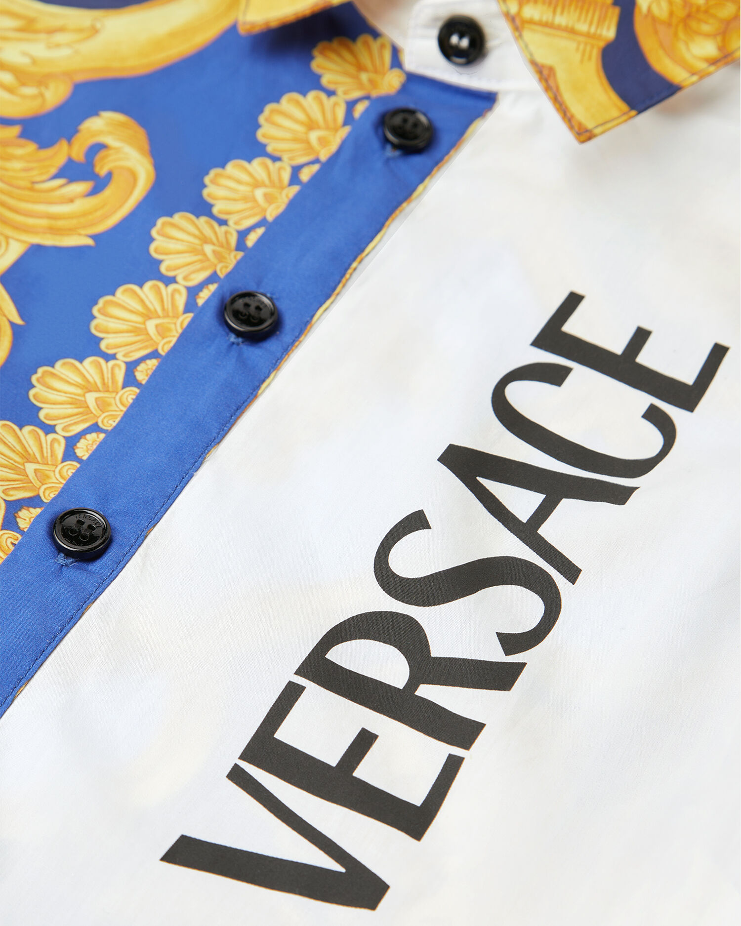 Versace Logo Barocco 660 Baby Shirt Print | VERSACE US