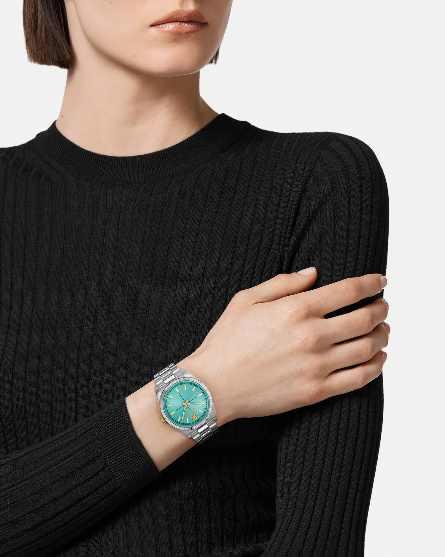 Versace Millenyium Lady Watch Silver,Green | VERSACE CA