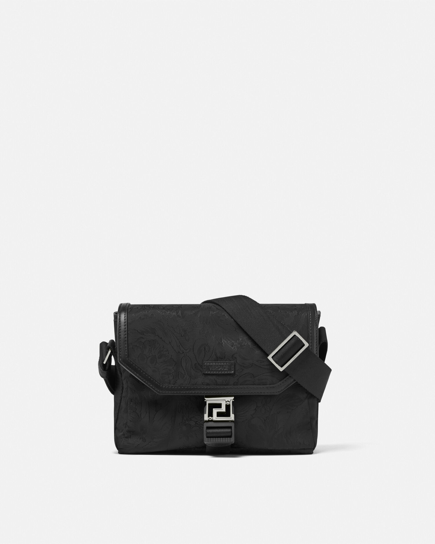 Neo Nylon Jacquard Messenger Bag Black VERSACE US